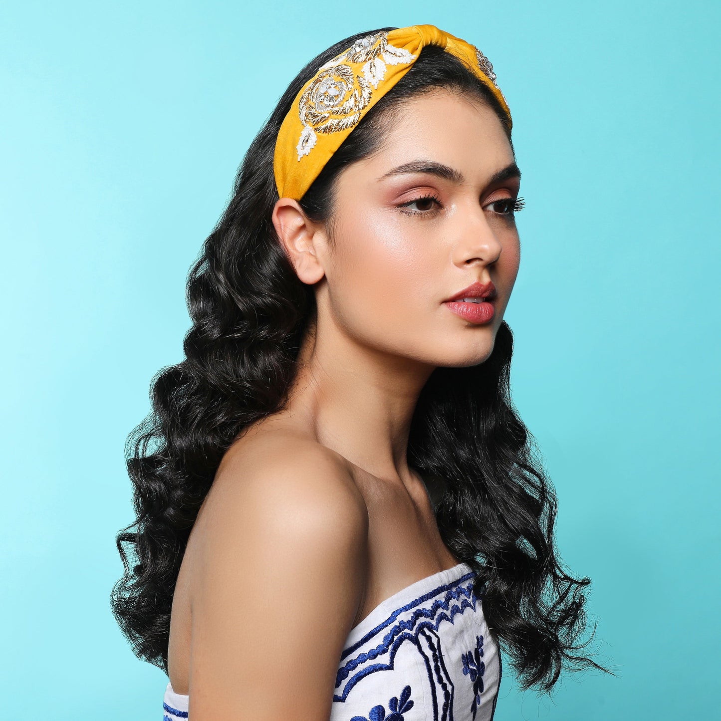 Jacqueline Mustard Hand Embellished Headband/Hairband - Joey & pooh