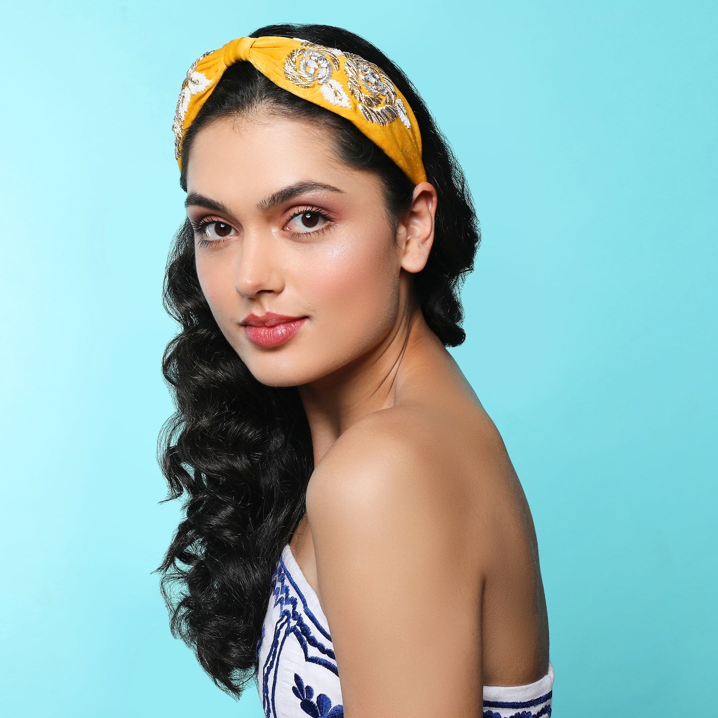 Jacqueline Mustard Hand Embellished Headband/Hairband - Joey & pooh