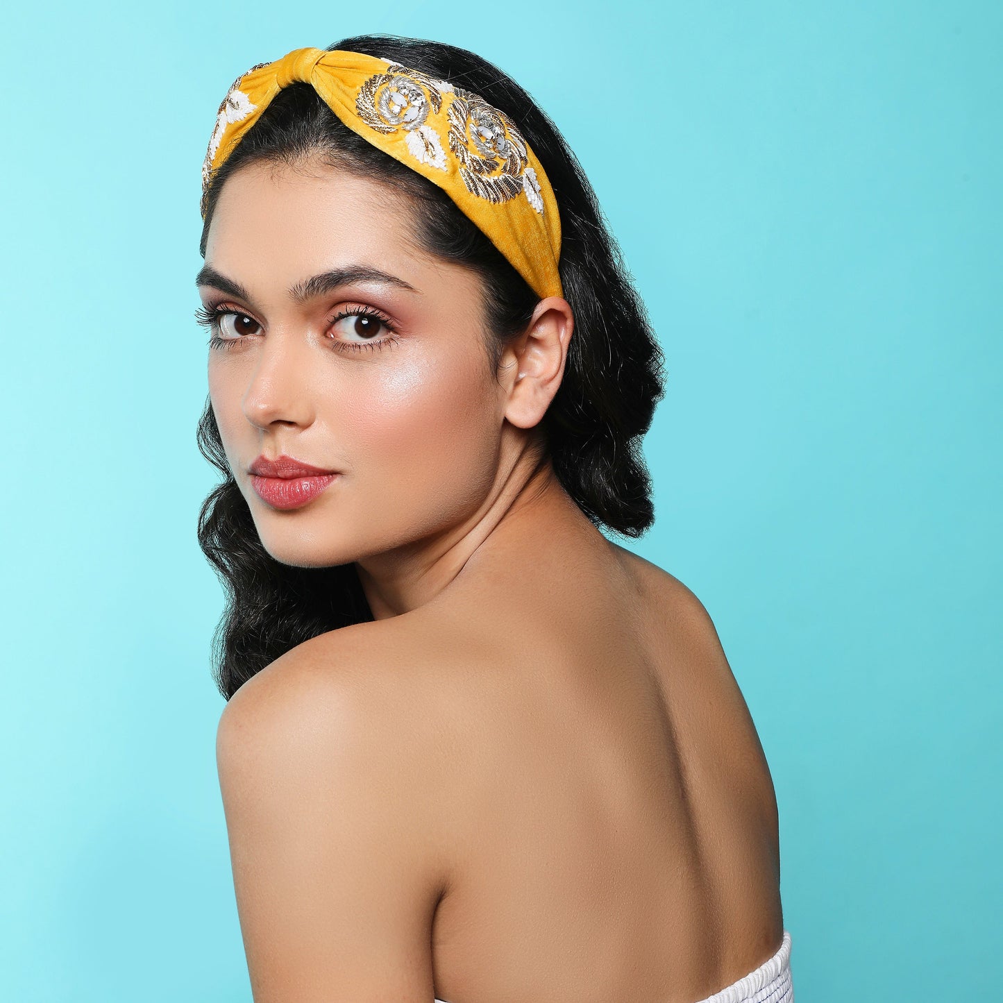 Jacqueline Mustard Hand Embellished Headband/Hairband - Joey & pooh