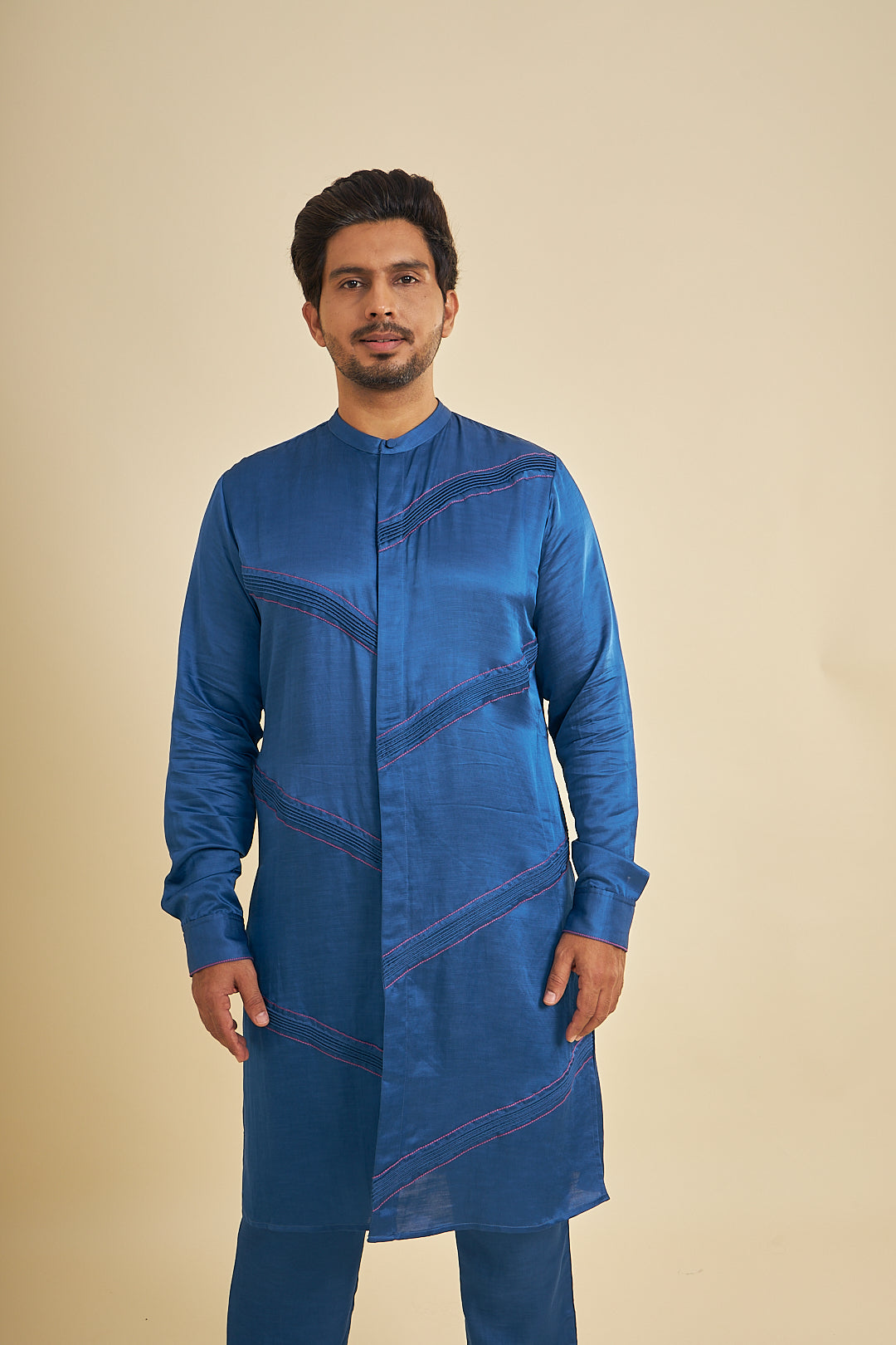 Blue Men's Kurta & Pants (Set of 2 Pcs)