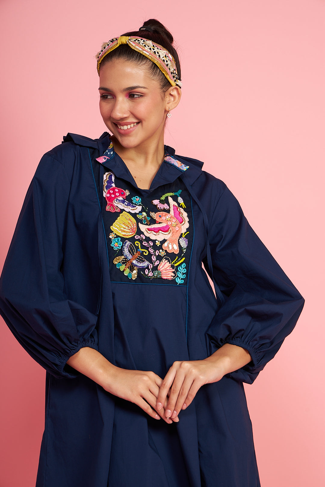 Mad Maze Navy Long Dress Women + Mad Maze Kids Long Dress