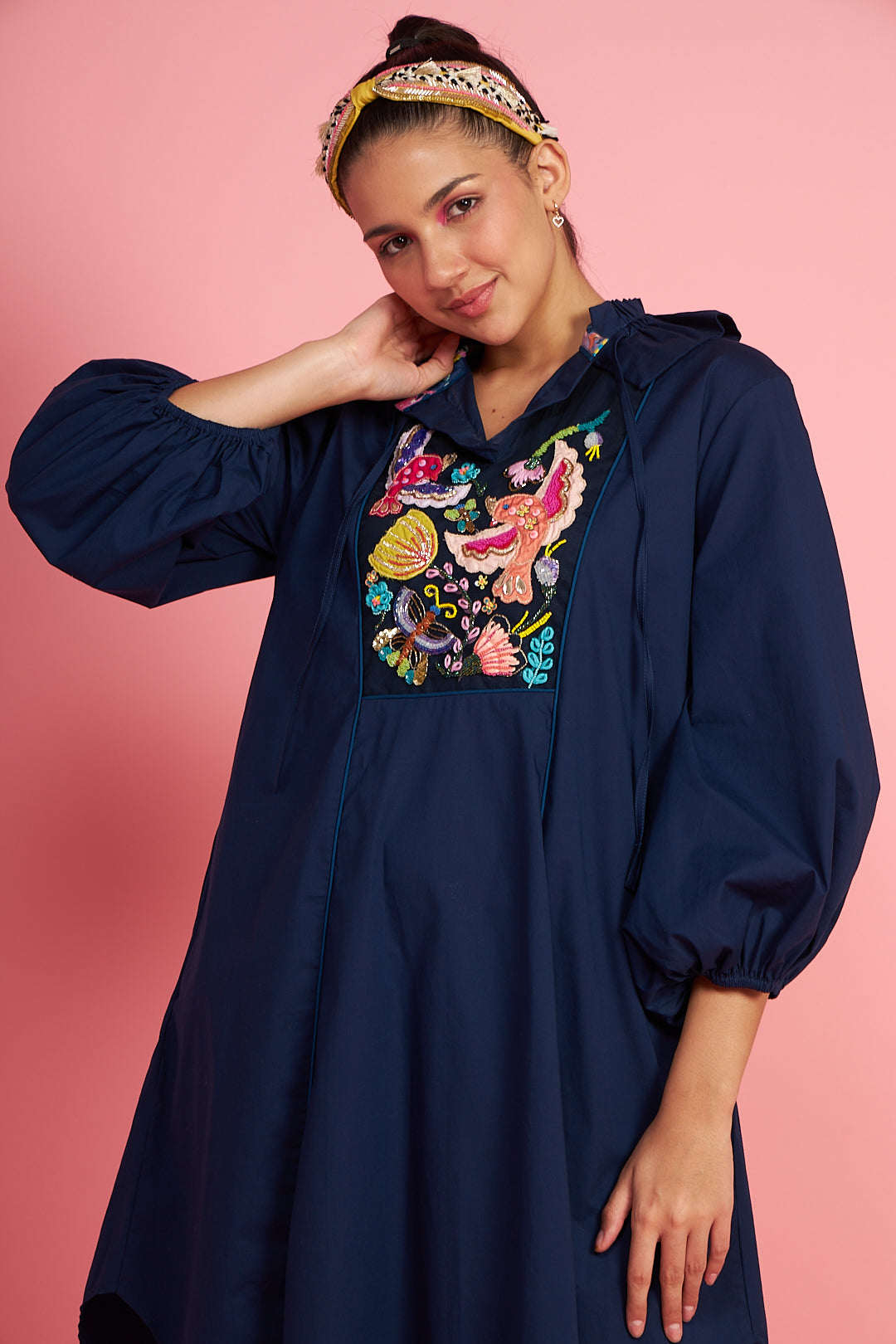 Mad Maze Navy Long Dress Women + Mad Maze Kids Long Dress