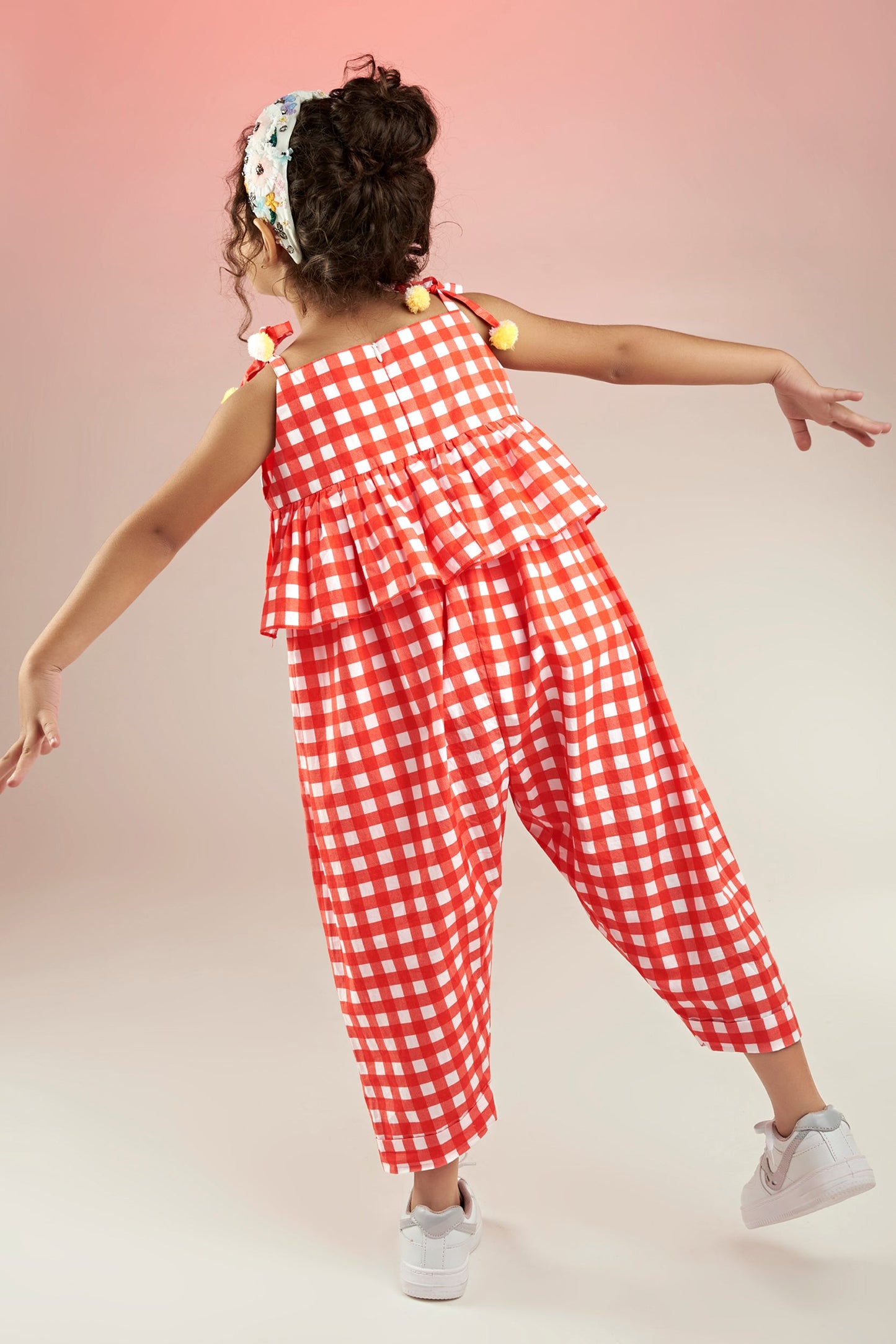 Check Out The Daisies Embellished Printed Cotton Jumpsuit Kids - Joey & Pooh