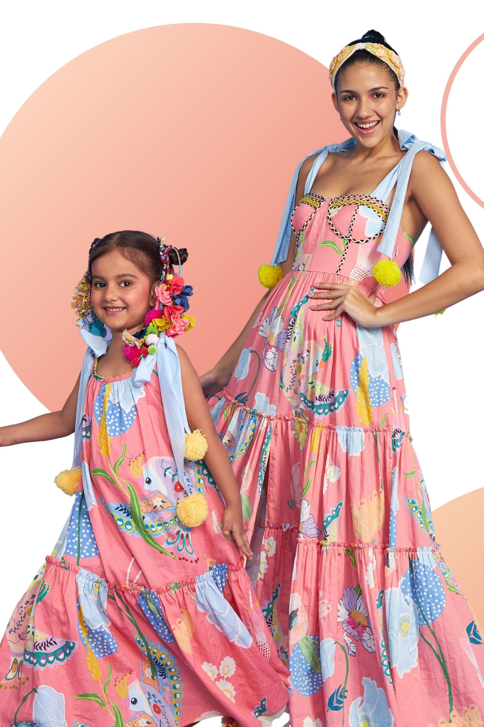 dresses mommy and me Puffy Sleeve Summer Boho Ruffle Maxi Dress Mother Daughter Matching Outfits Mom and Baby Dresses (Baby, 0-6 Months, Floral White): Clothing, Shoes & Jewelry CEY Swiss Dots Mommy + Me Holiday Dresses