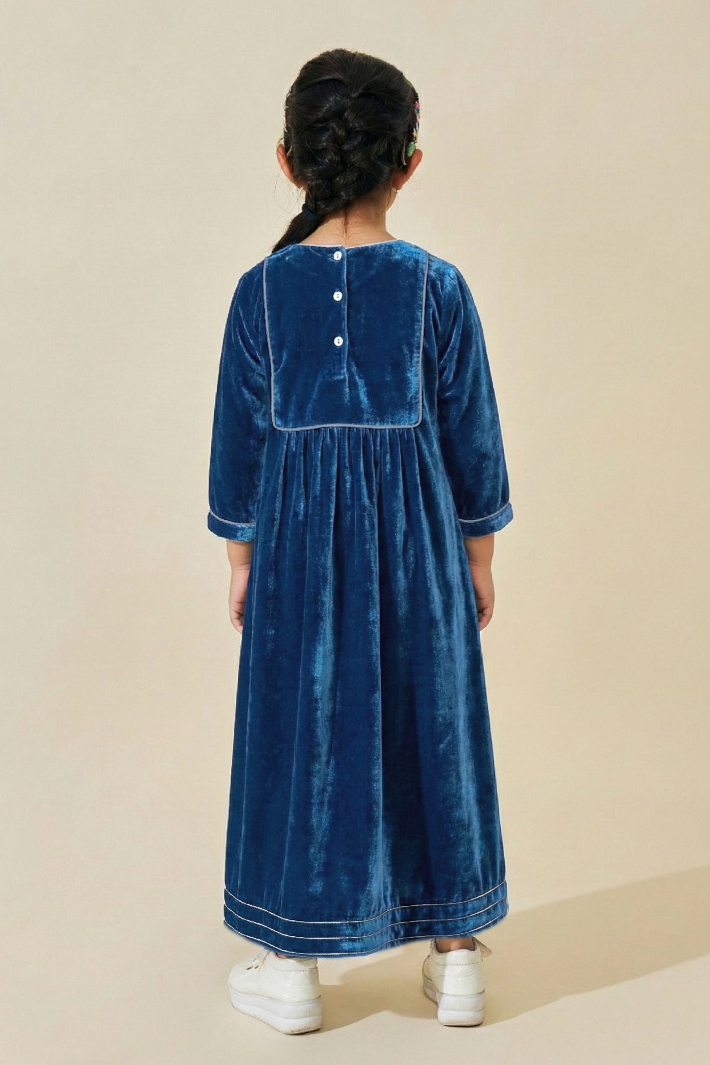 VELVET Luna Blue Girls Embellished Long Dress- 1 pc