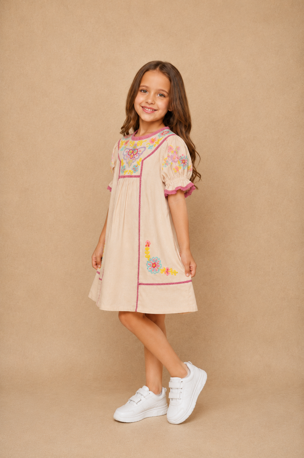 Florence Butterfly Girls Embroiderd Dress