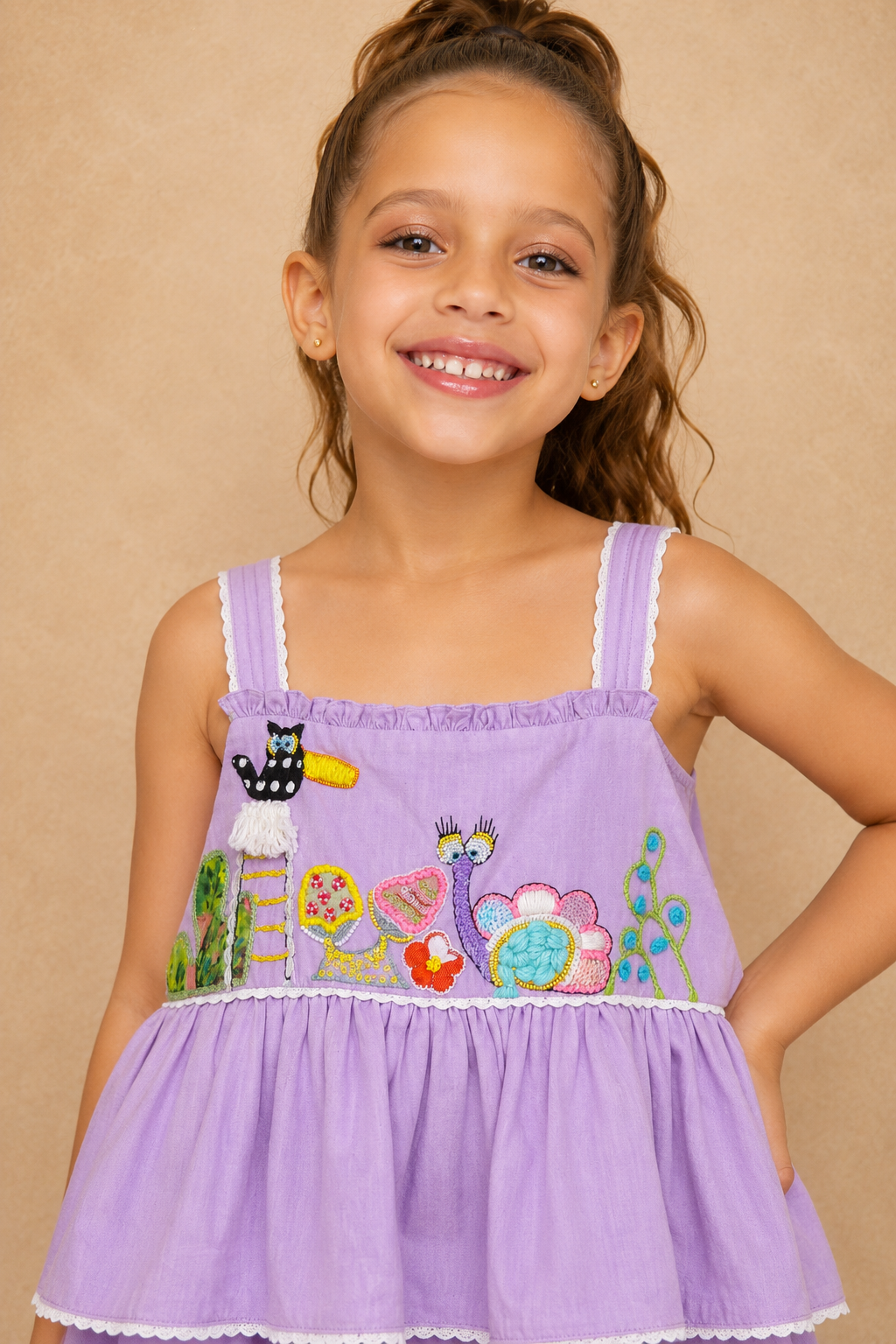 Avery Lavender Embroidered Jumpsuit