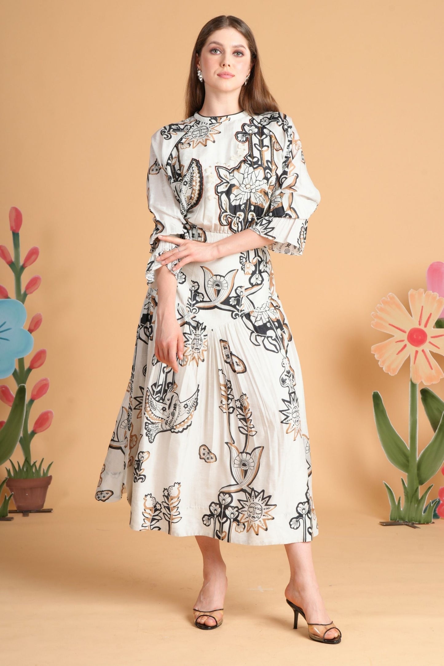 Soraya Embellished Ladies Blouse & Skirt Coord (Set Of 2 Pcs)