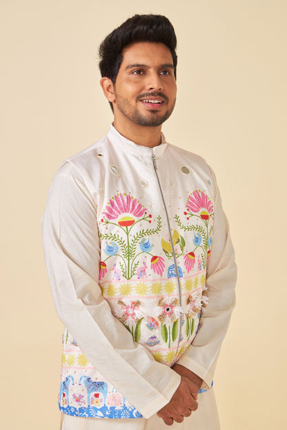 DALA EMBELLISHED MEN'S JACKET WITH LONG KURTA AND PANT (SET OF 3)