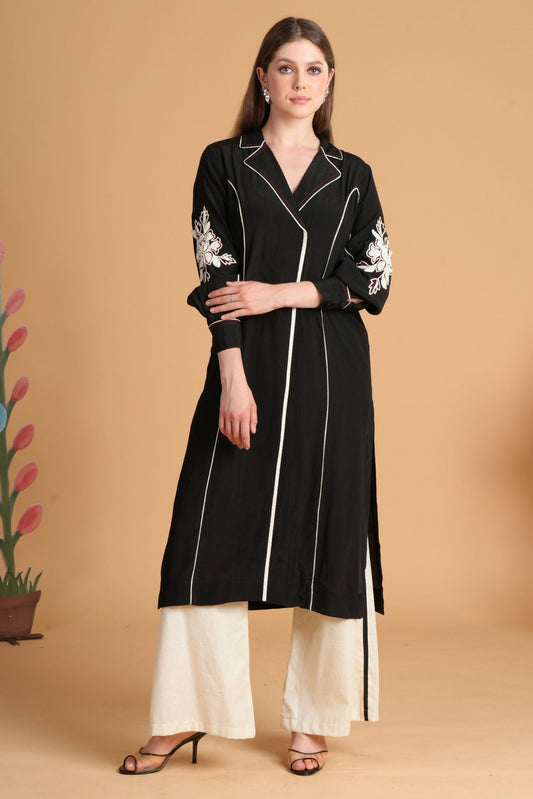 Soraya Black Embroidered Ladies Coord (Set Of 2 Pcs)