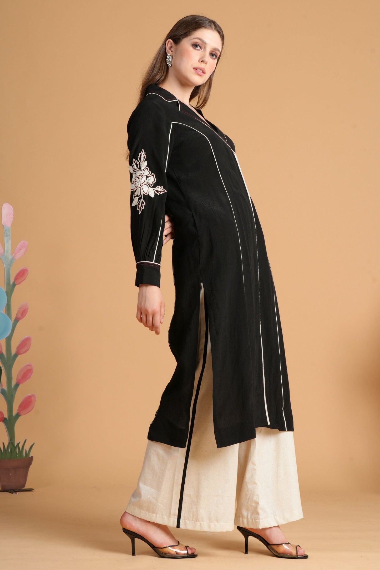 Soraya Black Embroidered Ladies Coord (Set Of 2 Pcs)