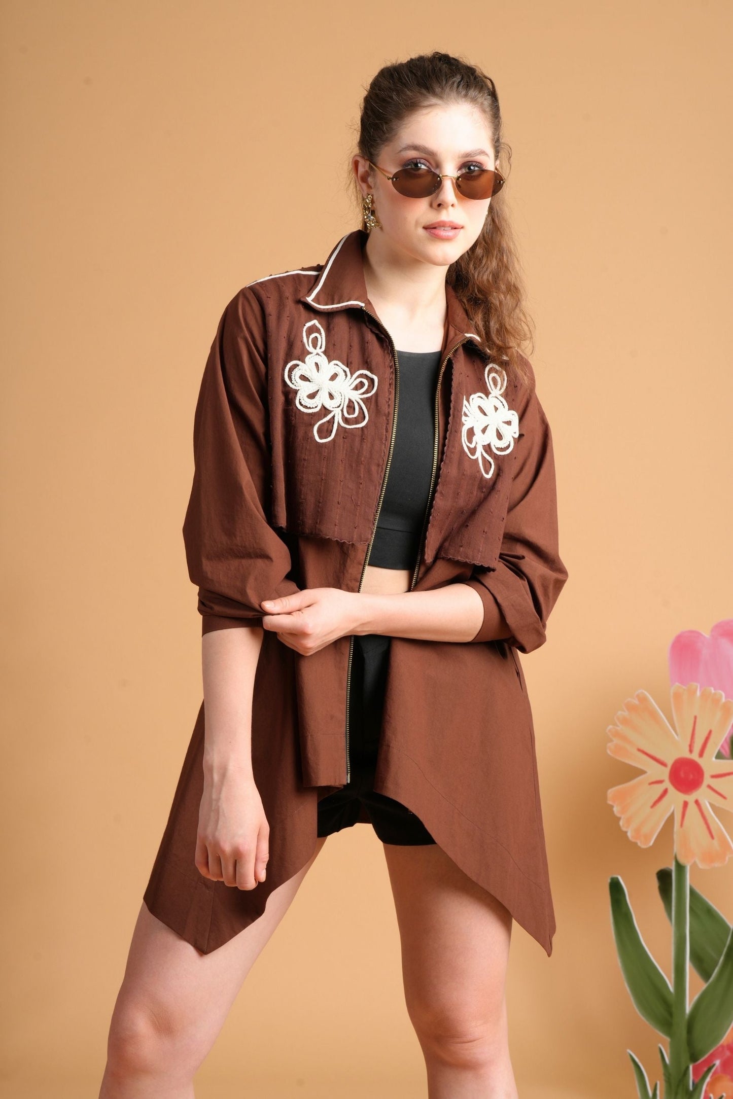 Soraya Chocolate Ladies Oversized Shacket