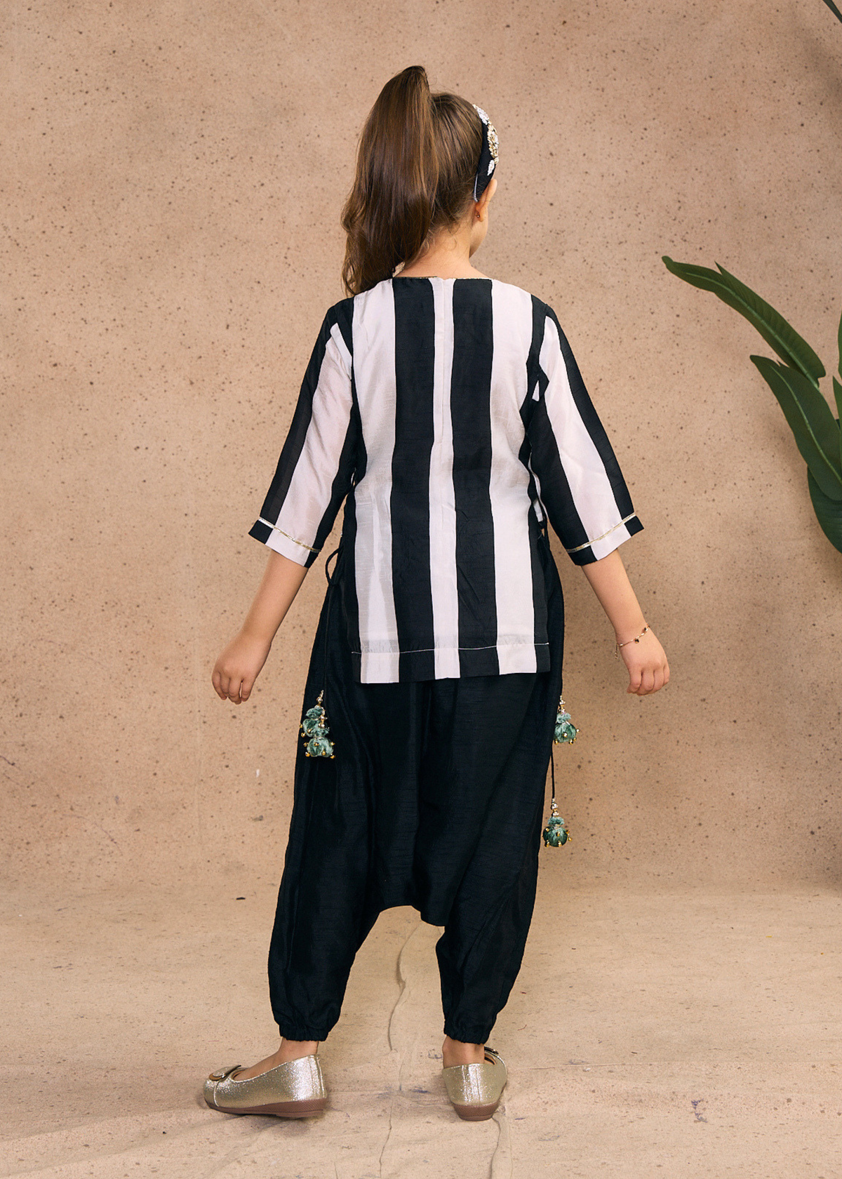Zoey Stripe Girls Embellished Tunic & Trouser (Set of 2 pcs)
