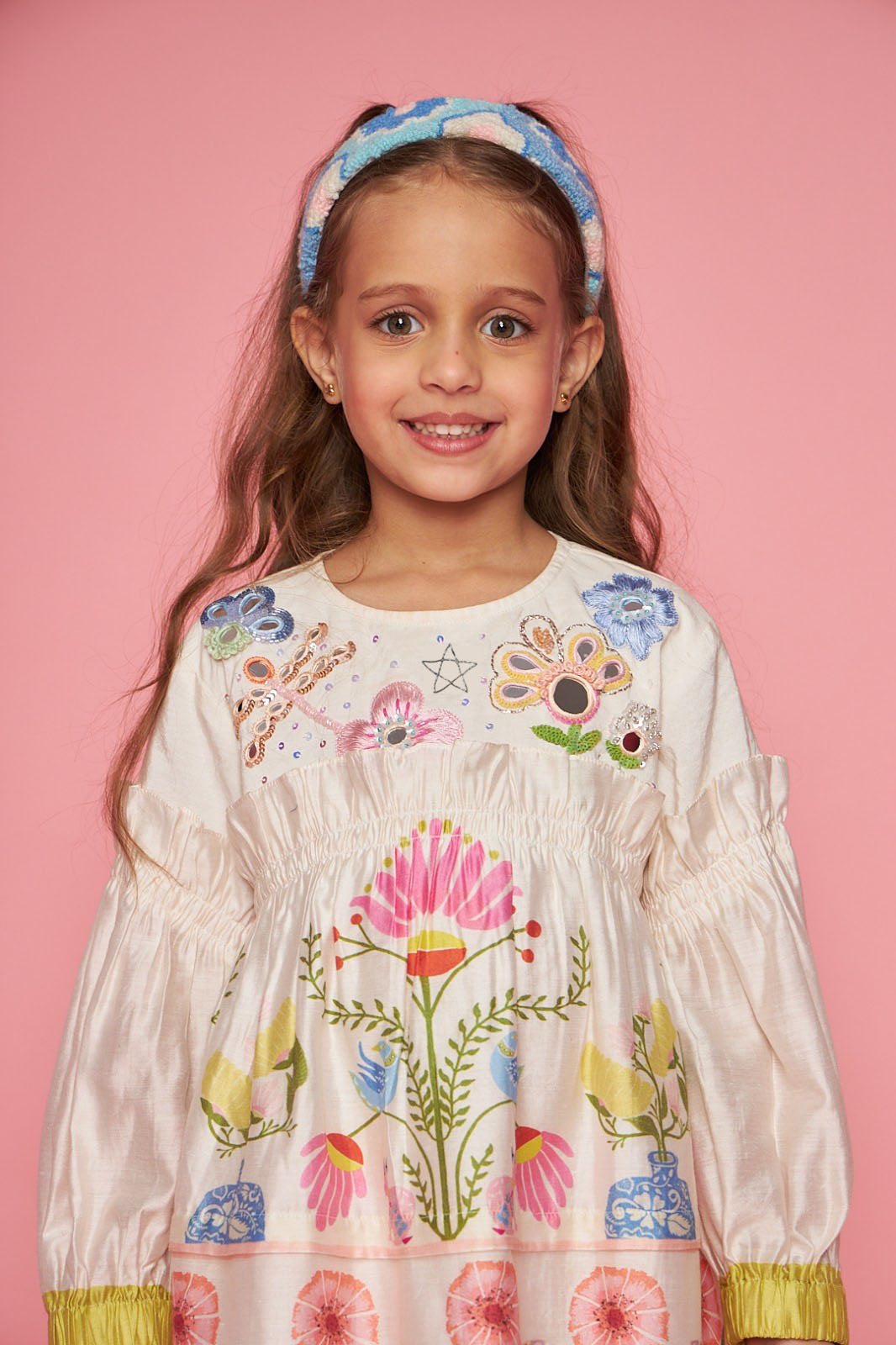 Dala Frill Blooma Kids Hand Embellished Dress - Joey & Pooh