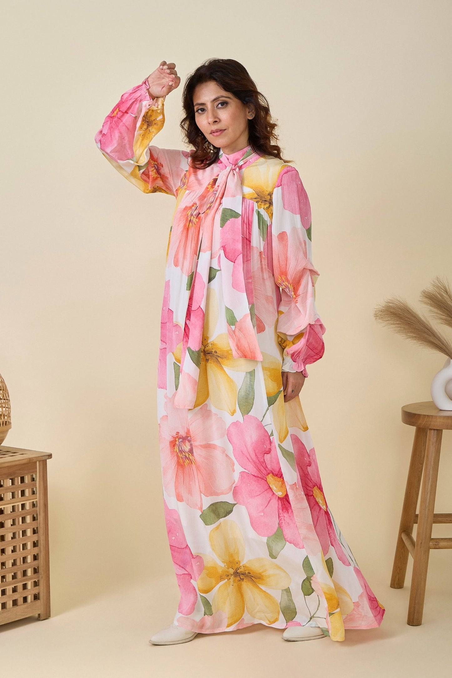 Blooming Meadow Printed Ladies Long Dress