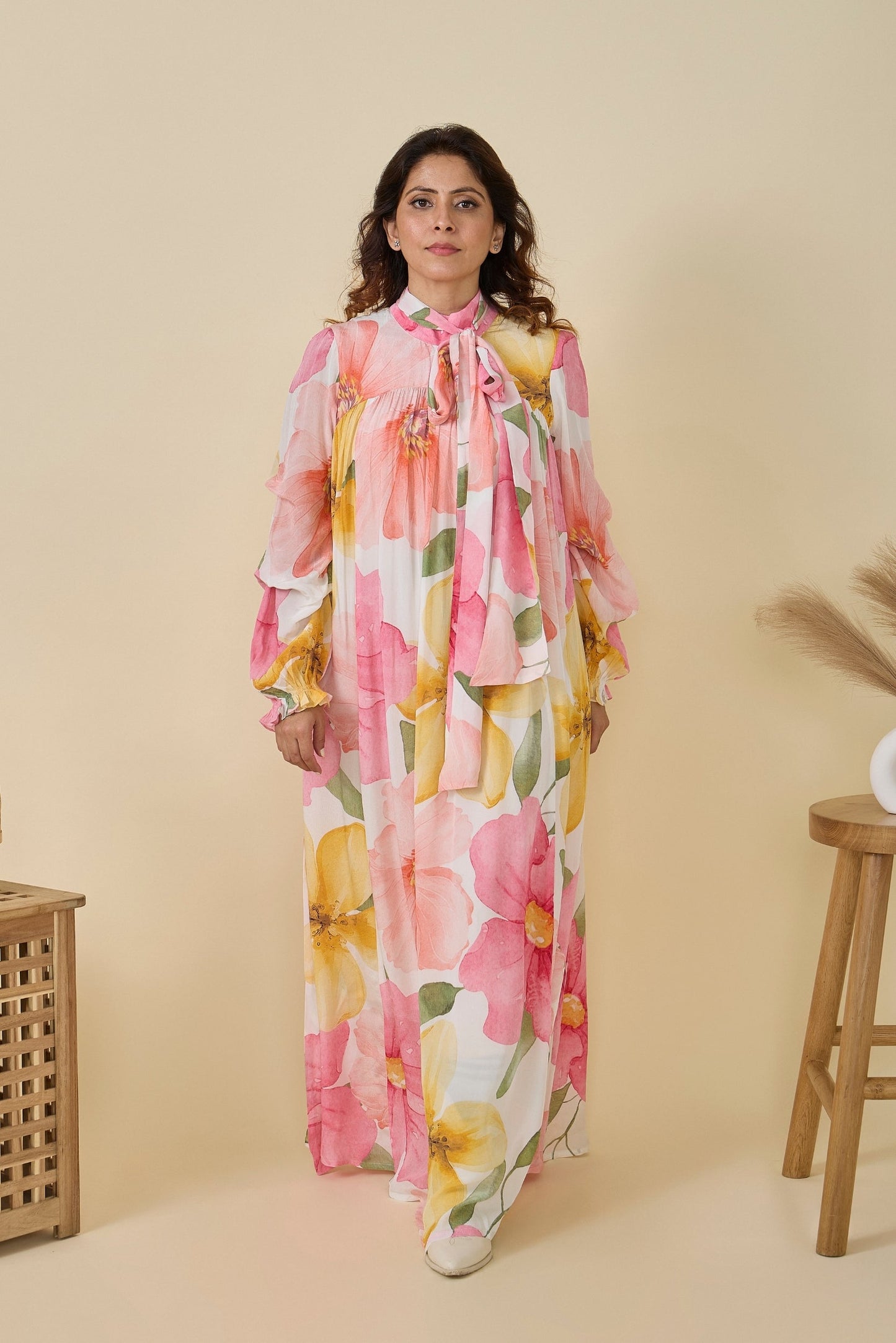 Blooming Meadow Printed Ladies Long Dress