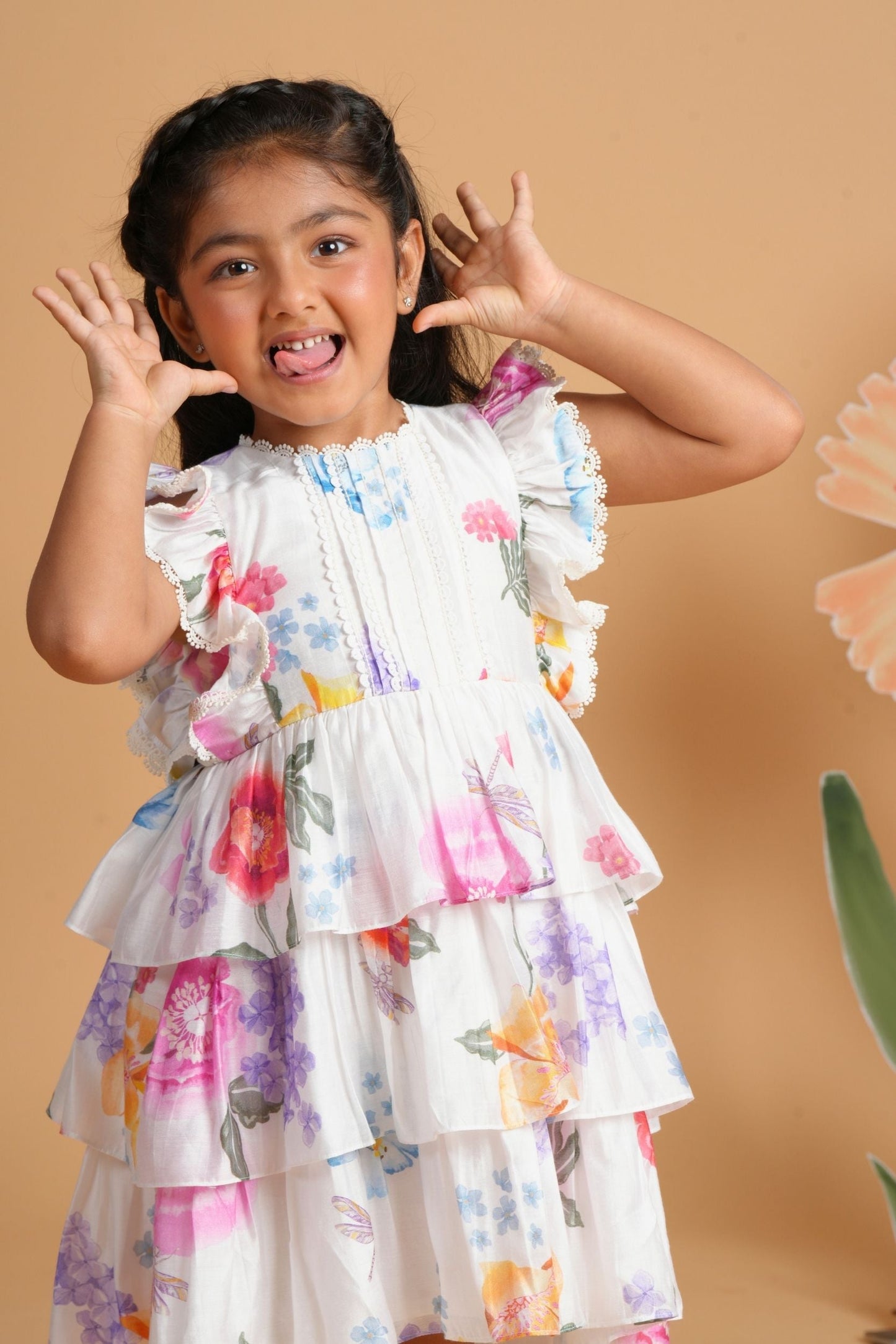 Clea white ruffle dress