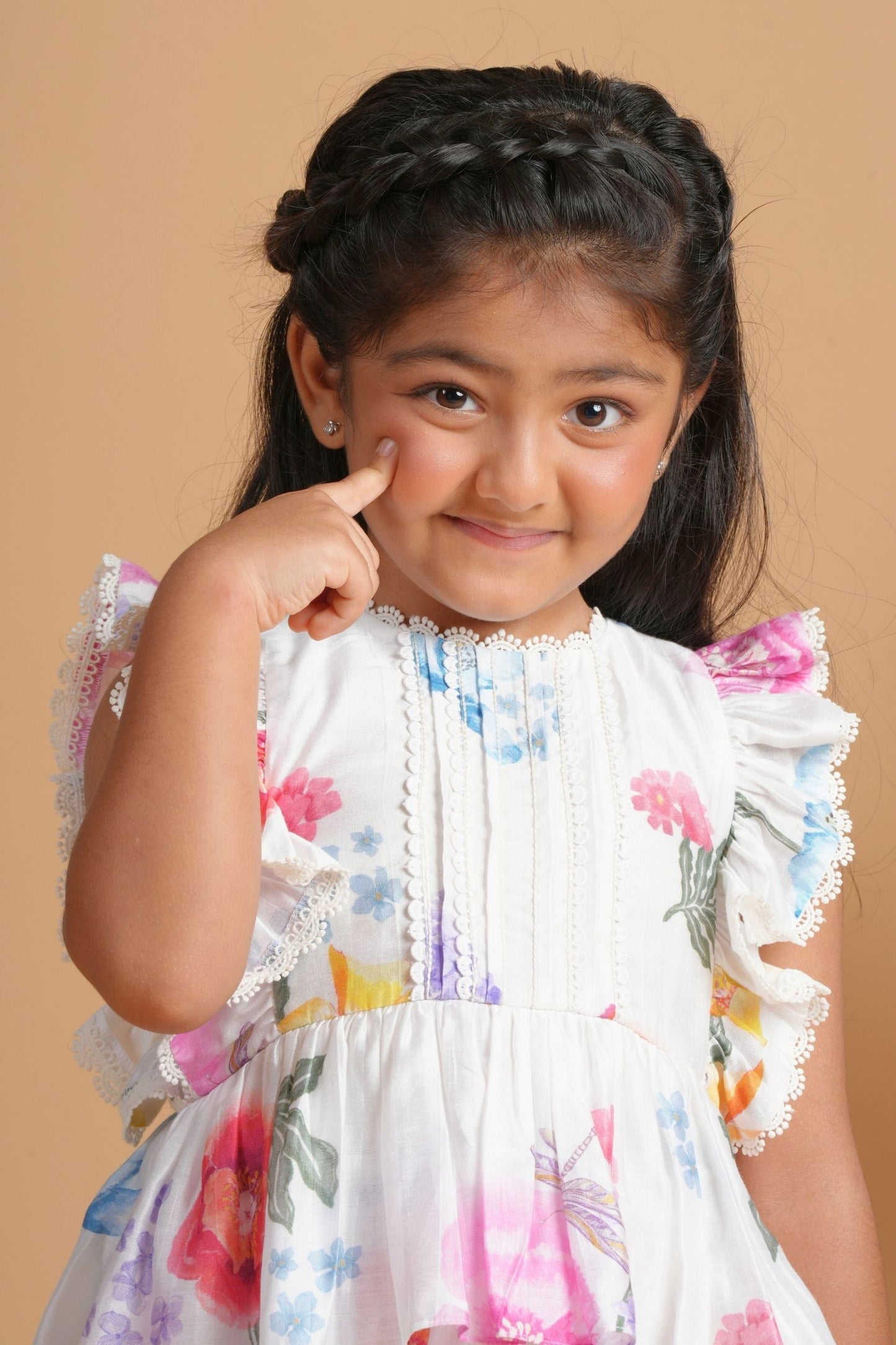 Clea white ruffle dress