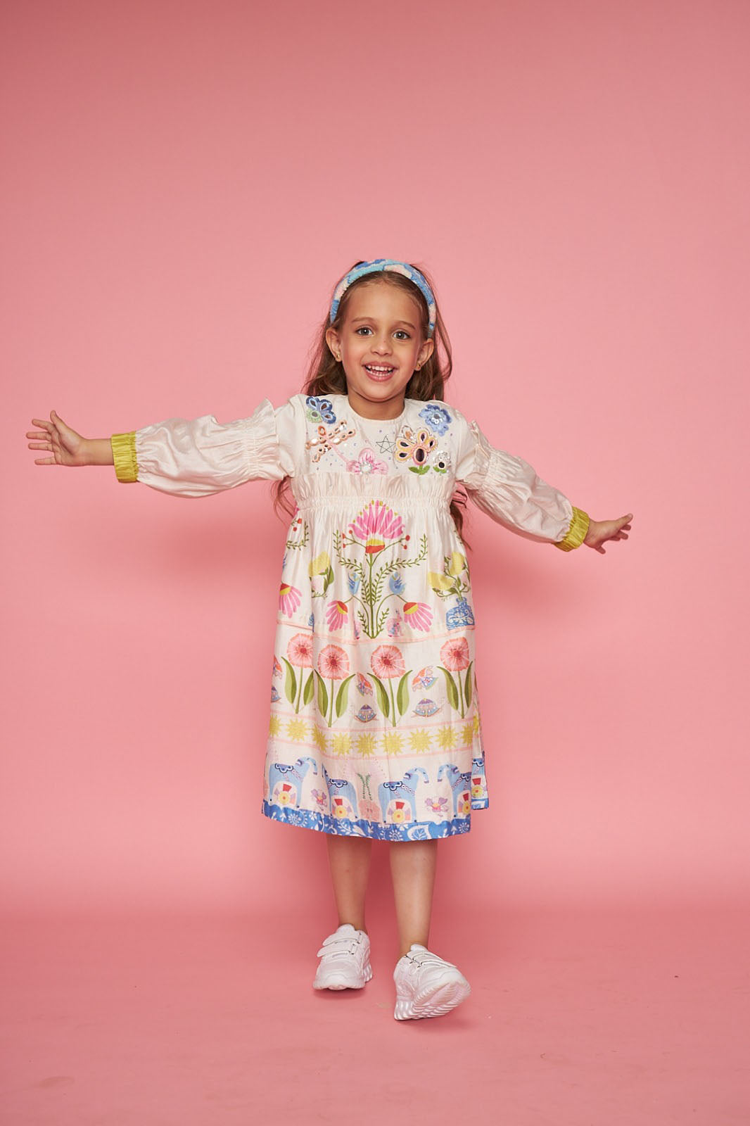 Dala Frill Blooma Kids Hand Embellished Dress - Joey & Pooh