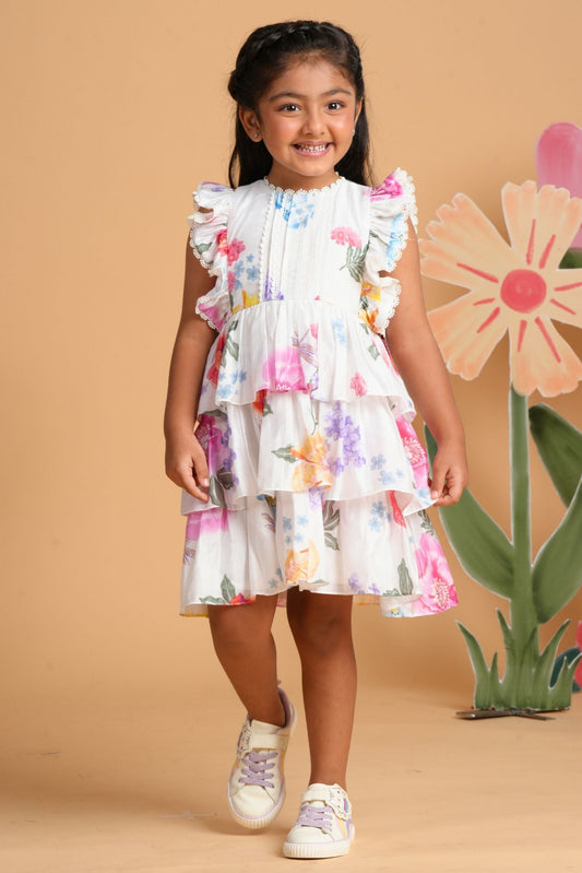 Clea white ruffle dress