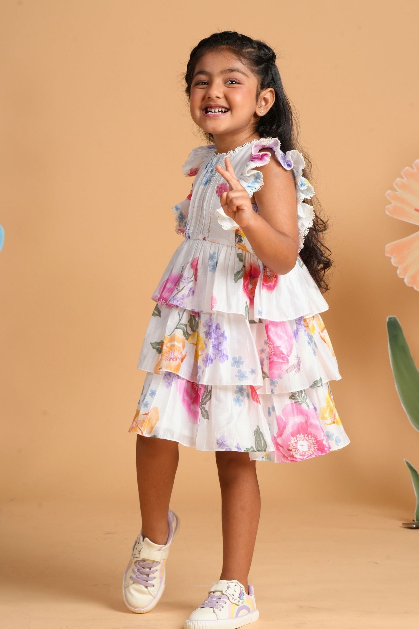 Clea white ruffle dress
