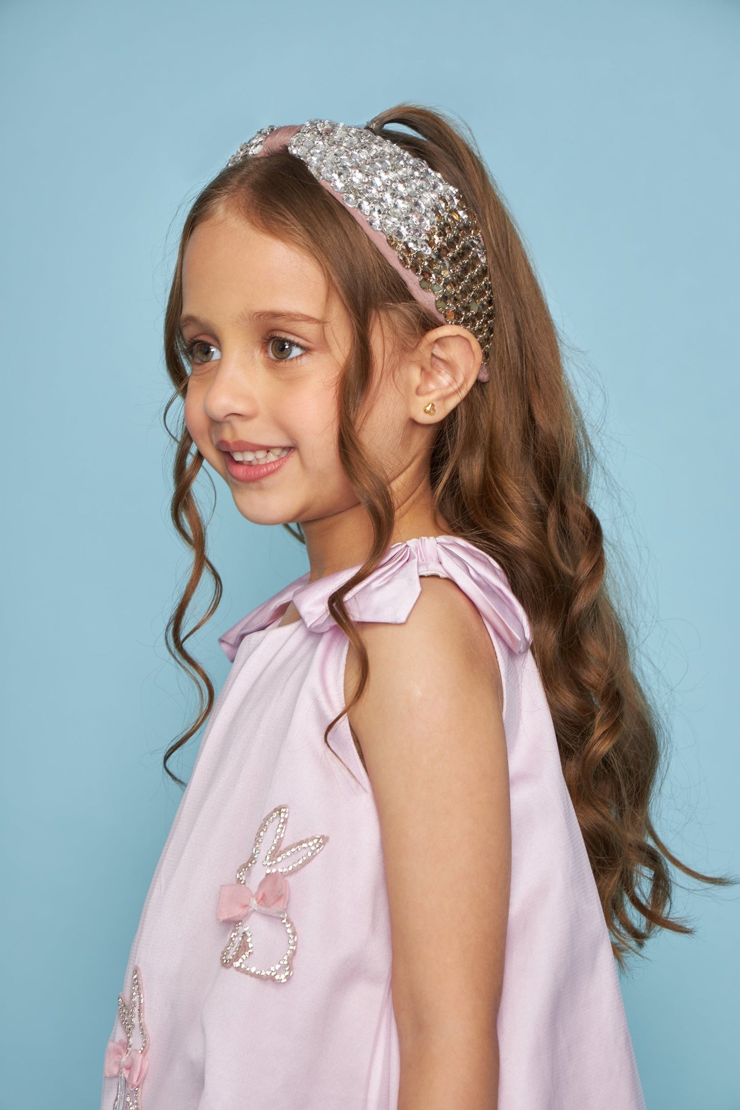 Bunny Bow Kids Embellished Puffball Dress