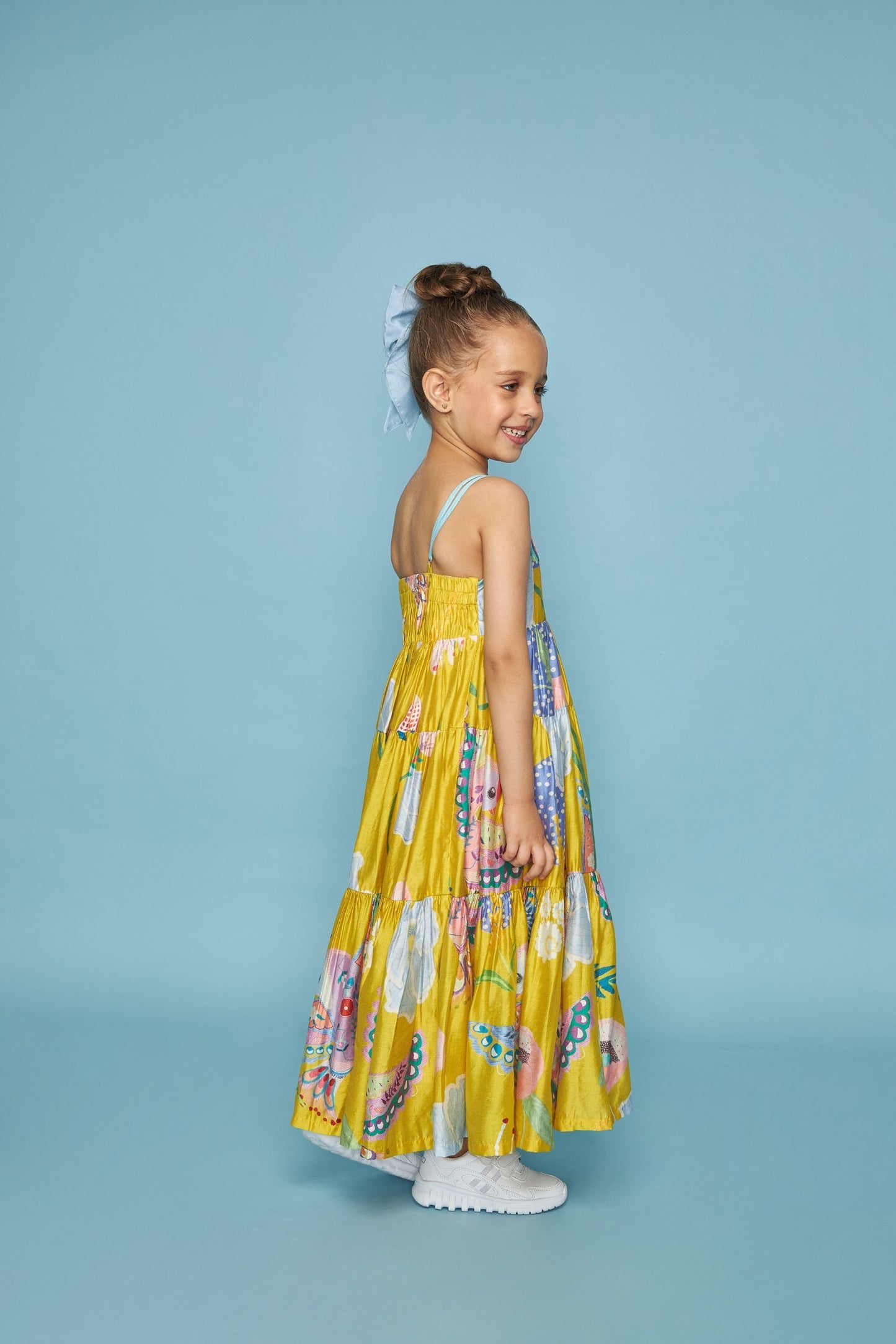 Yellow Bloom Kids Embellished Maxi Tier Dress - Joey & Pooh