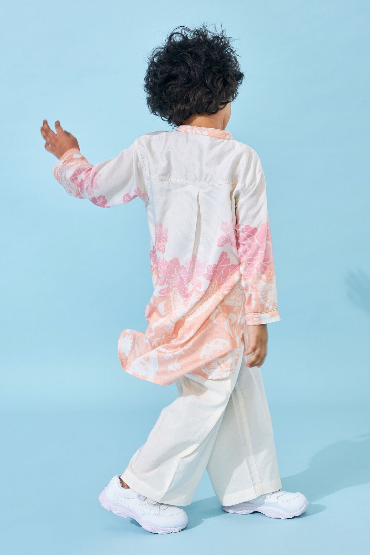 Poppy Cream Boys Kurta Set (Set of 2 pcs)
