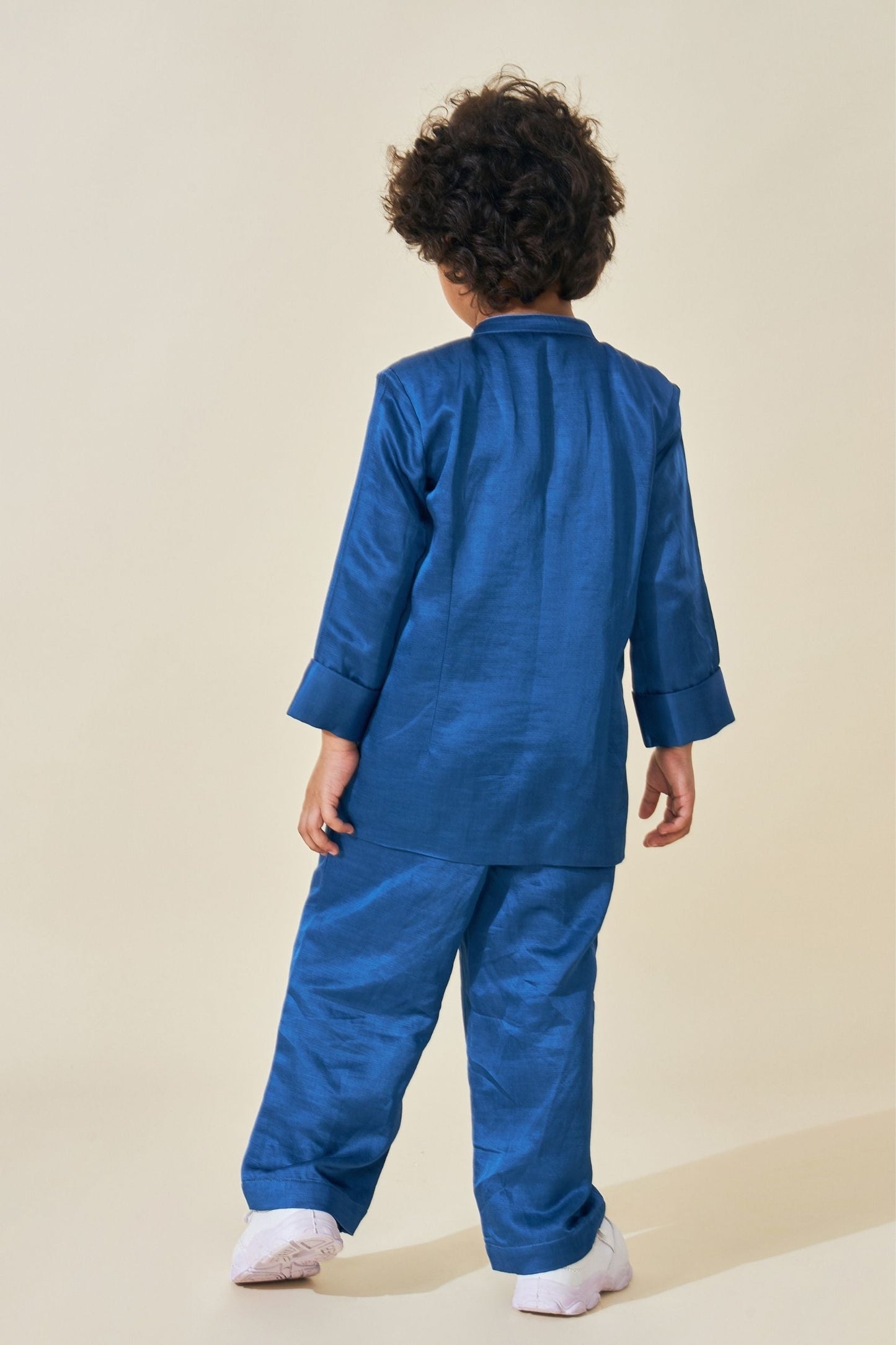 Blue Boys Jacket With Trouser Co-ord ( Set of 2 pcs)
