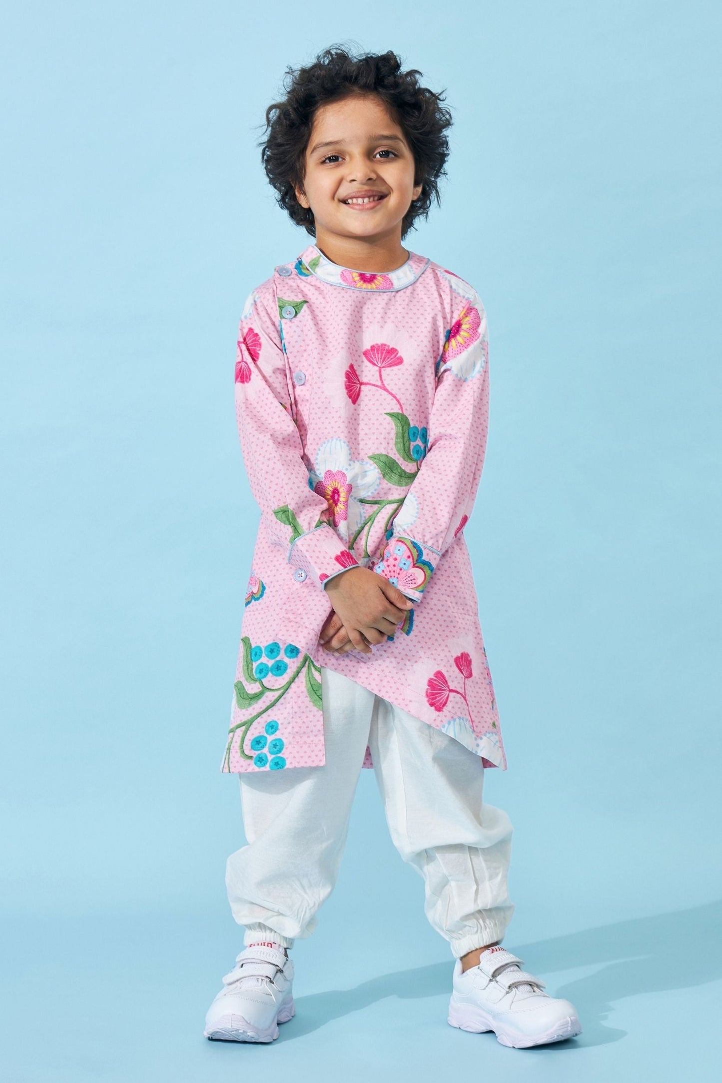 Raya Pink Boys Kurta Set (Set of 2 pcs)