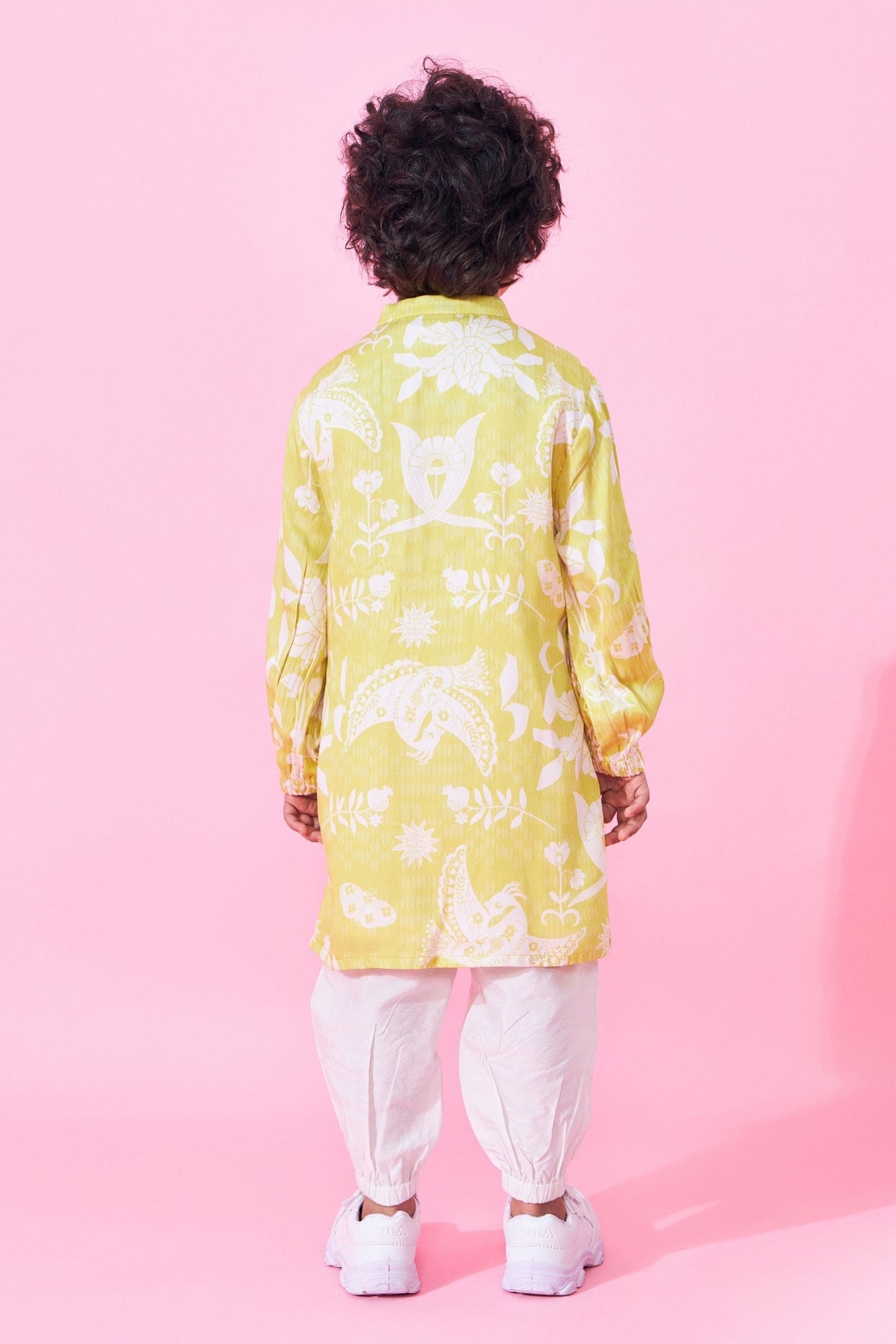 Poppy Yellow Boys Embellished Kurta & Pant ( Set of 2 pcs)