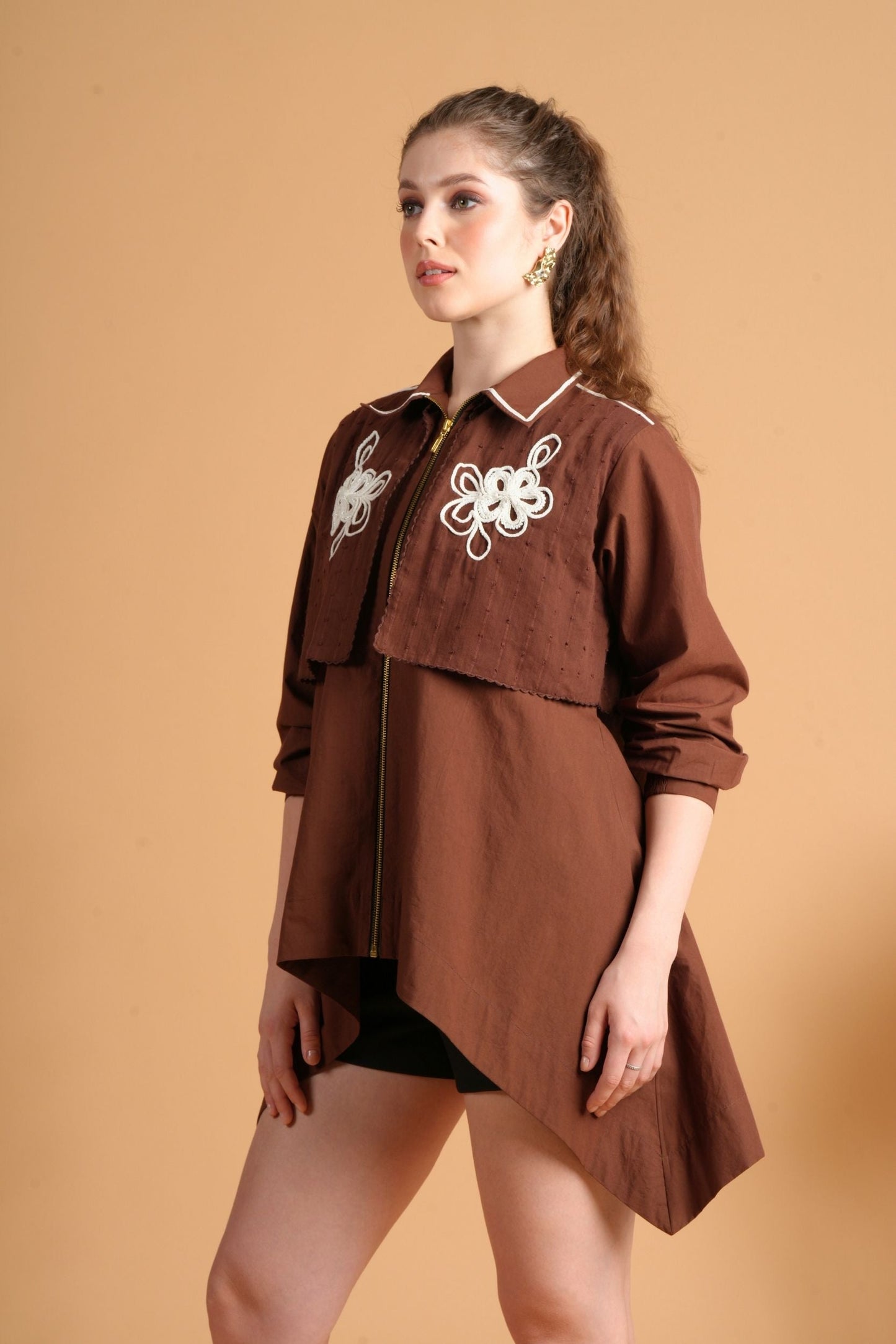 Soraya Chocolate Ladies Oversized Shacket