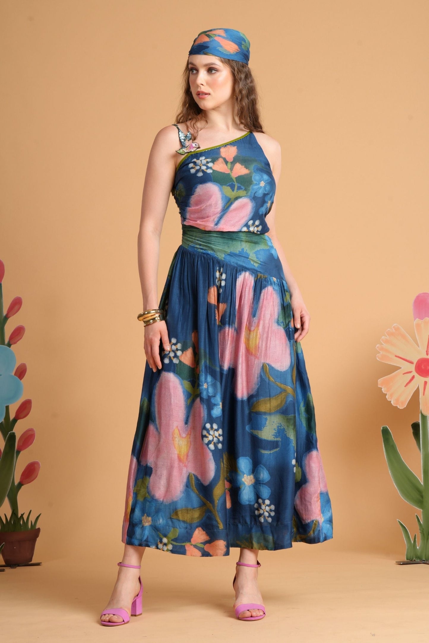 Iris Bloom Bird Dress & Skirt Cord Twinning Set