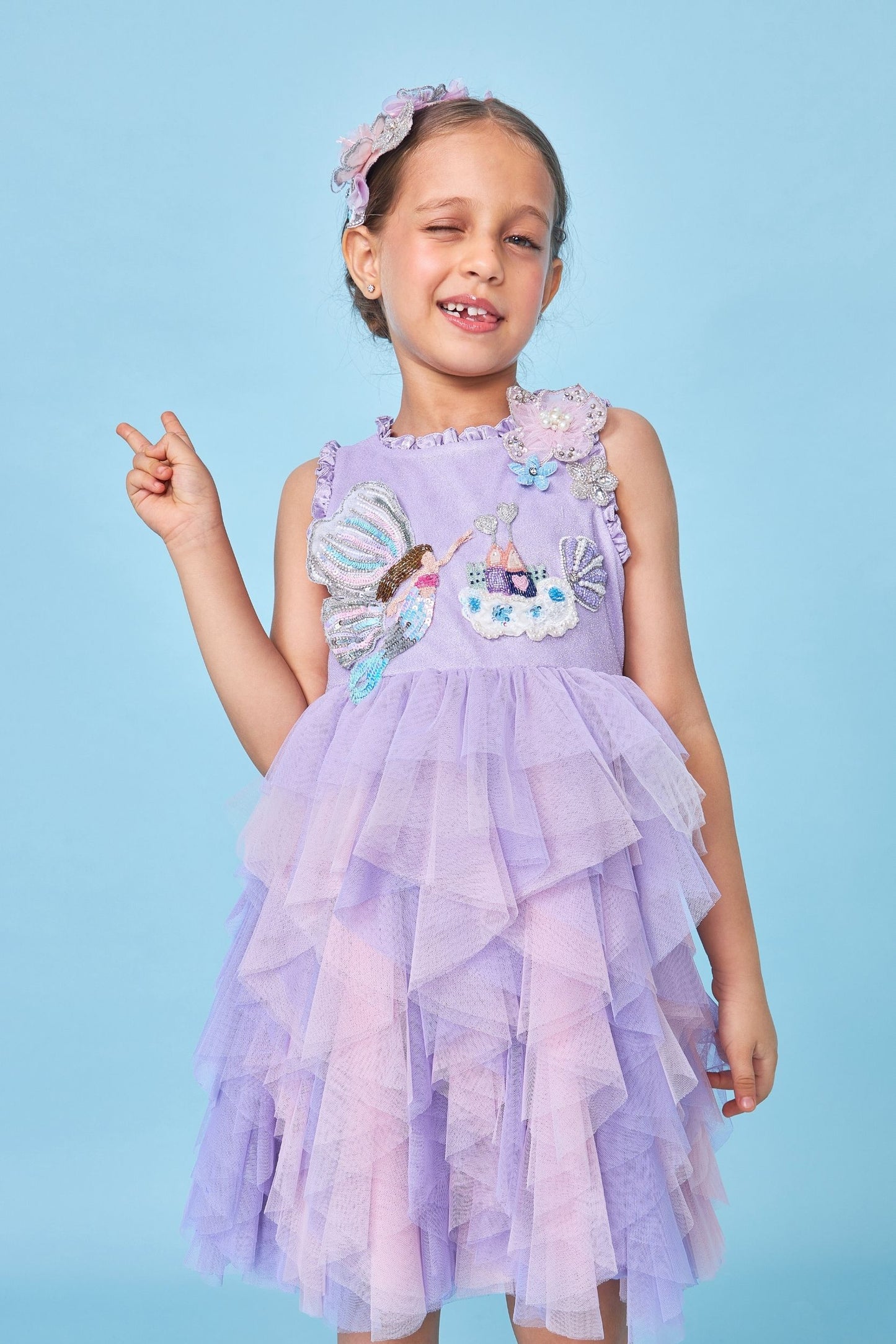 Ariel Embellished Kids Dress