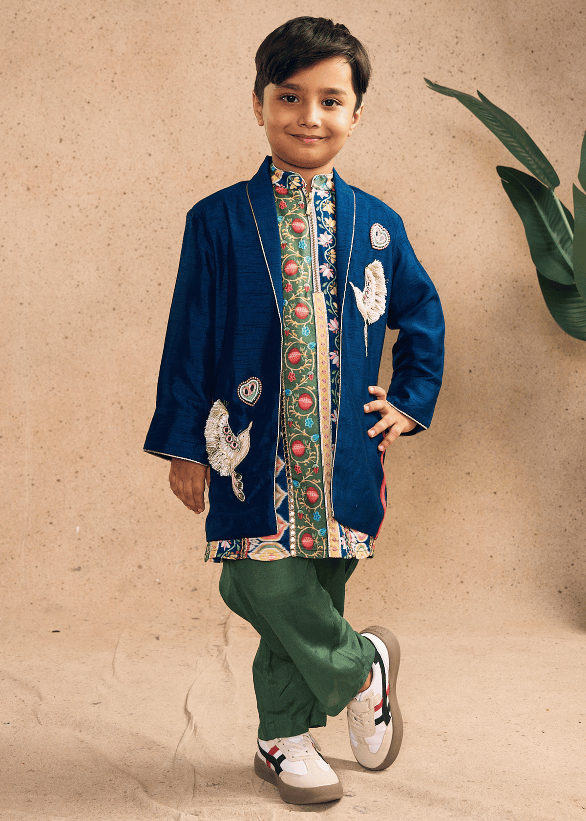 Dalia Navy Embellished Boys Jacket (1 pc)