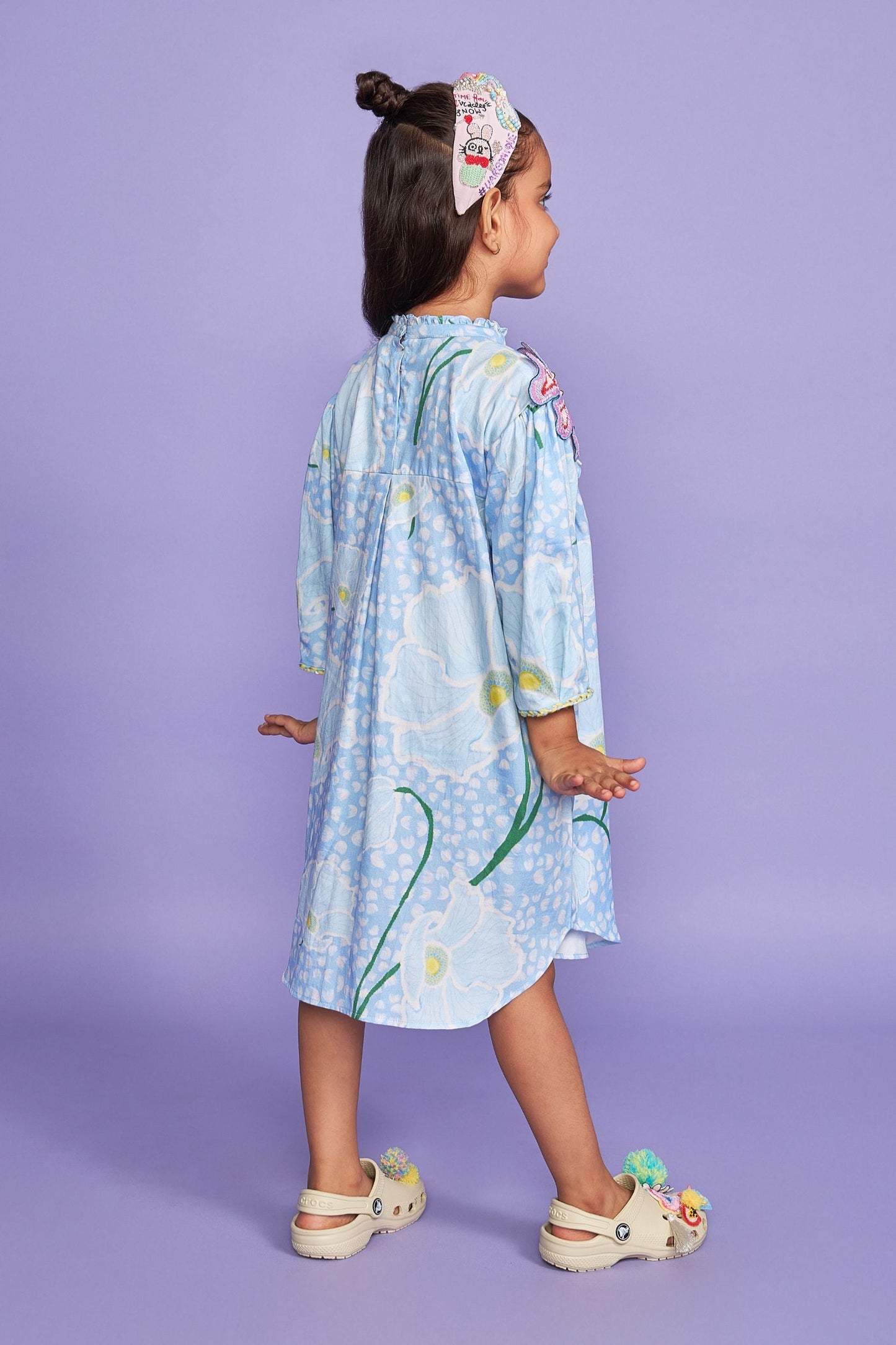 Kewt Orchid Hand Embroidered Cotton Kids Dress - Joey & Pooh