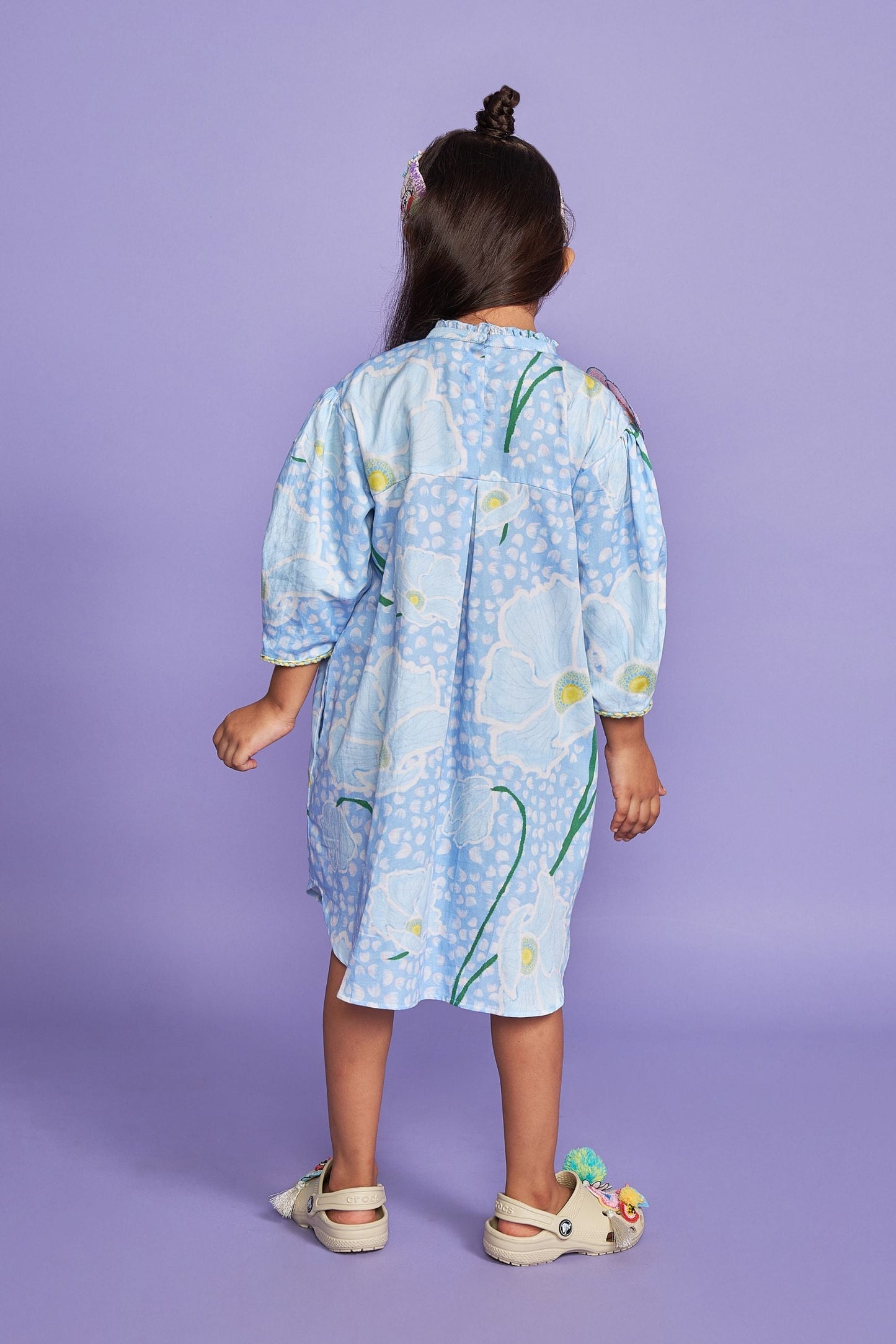 Kewt Orchid Hand Embroidered Cotton Kids Dress - Joey & Pooh