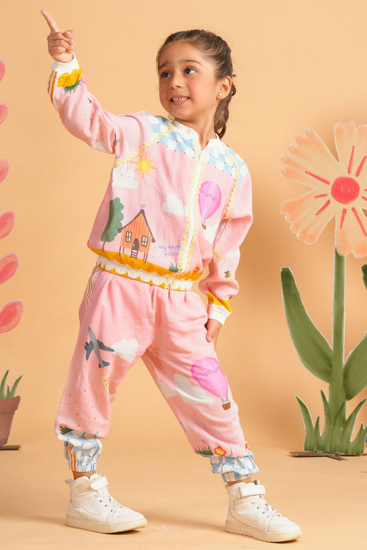 My Happy Place Girls Joggers Suit