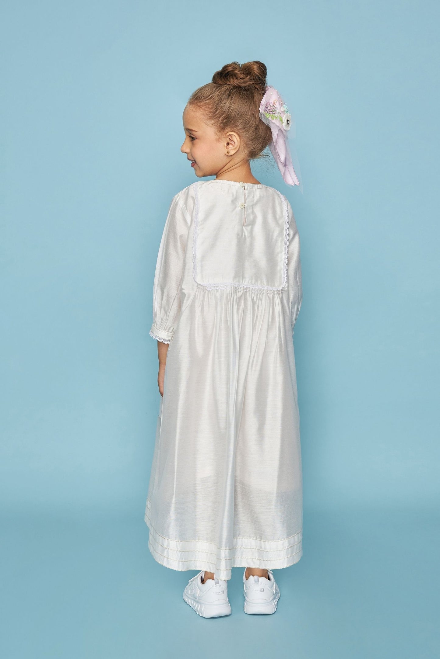 Dragonfly Mirror Yoke embellished girls long dress