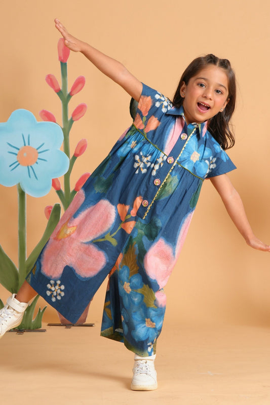 Iris Bloom Girls Printed Jumpsuit