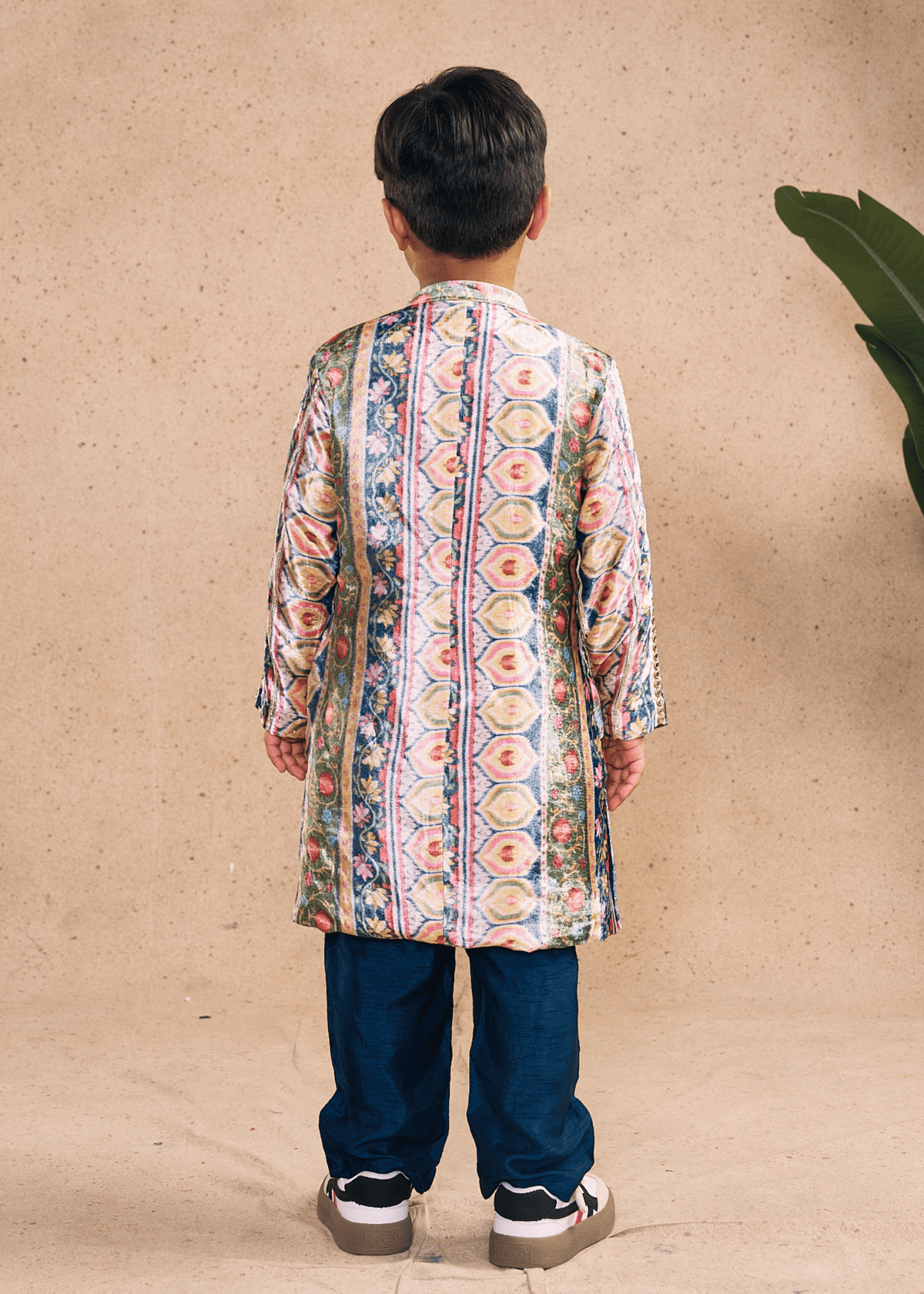 Dalia Navy Boys Embellished Sherwani & Pant Co-ord (Set of 2 pcs)