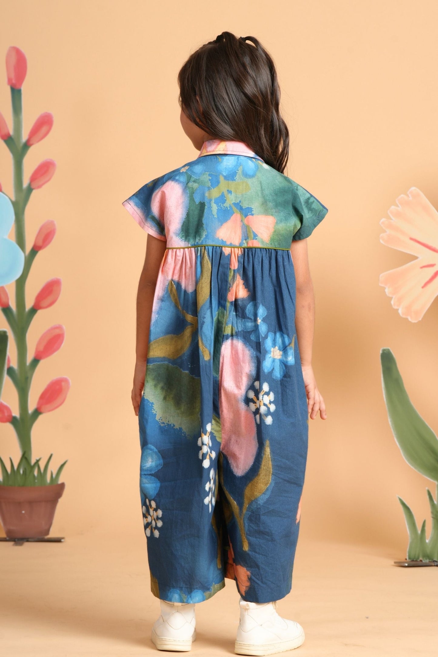 Iris Bloom Girls Printed Jumpsuit