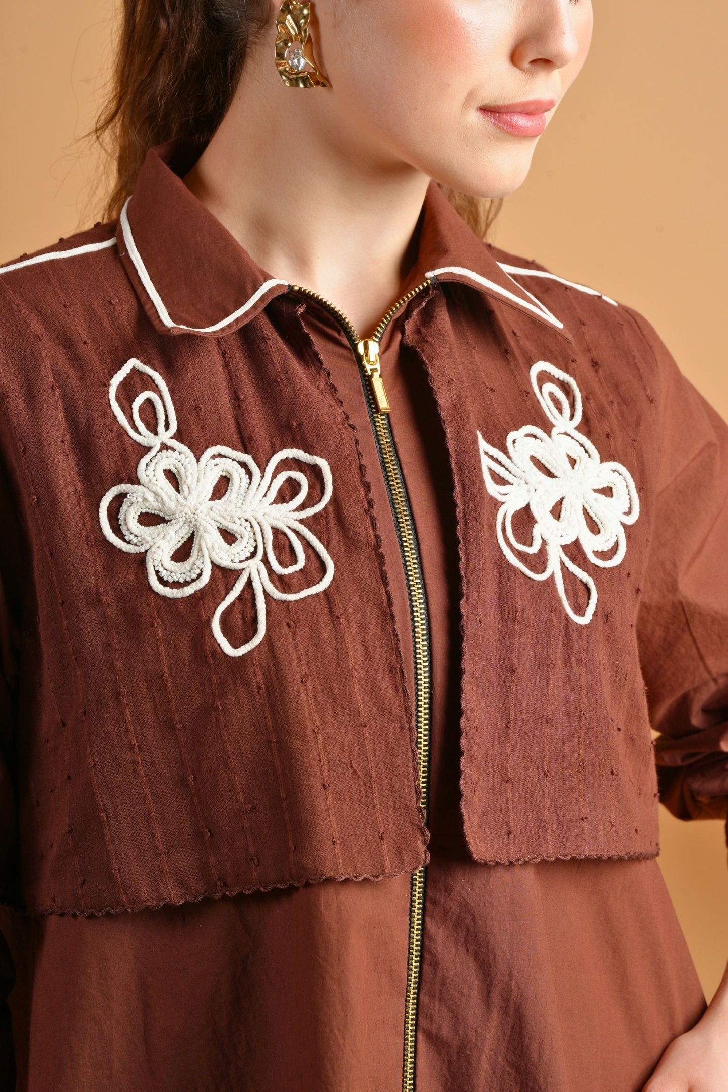 Soraya Chocolate Ladies Oversized Shacket