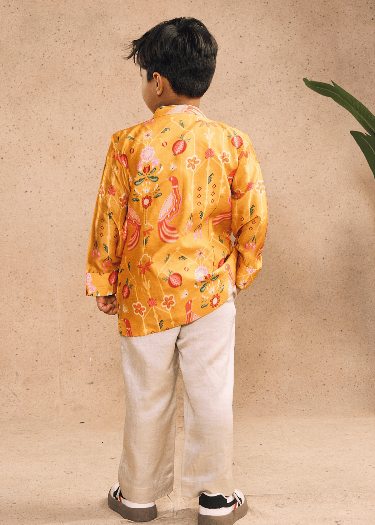 Nella Orange Boys Embellished Jacket & Pant (Set of 2 pcs)