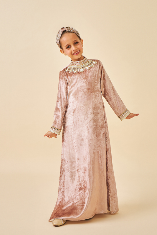 Tiffara Gold Girls Long Dress