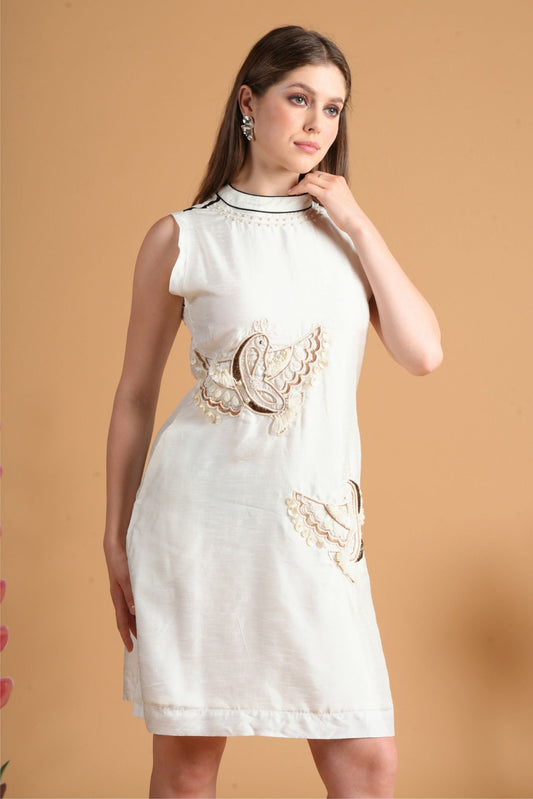 Soraya Ivory Emberoidered Dress