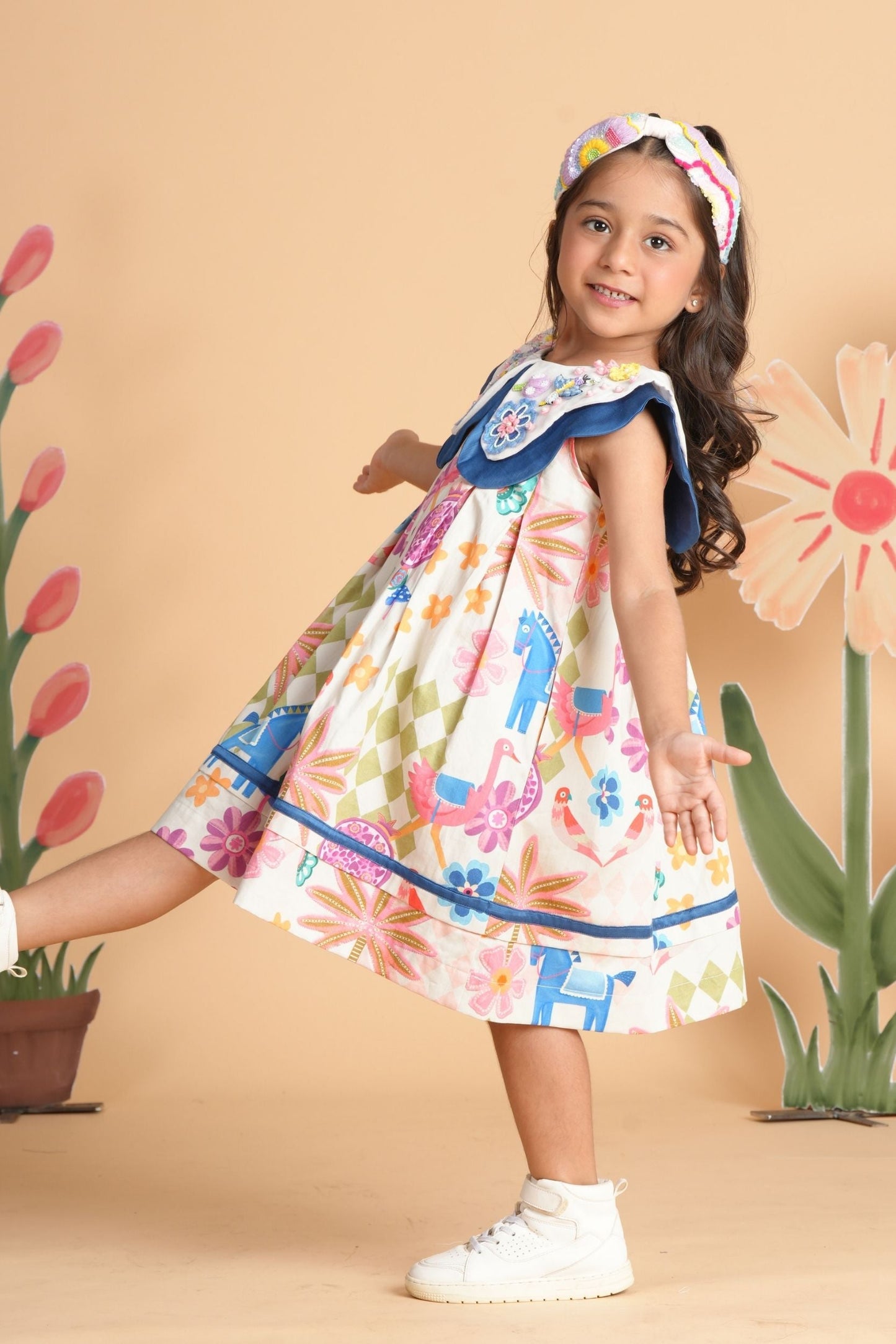 Pony Princess Collared Embellished Dress