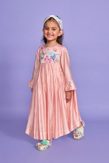 Sparrow Pink Kids Long Dress