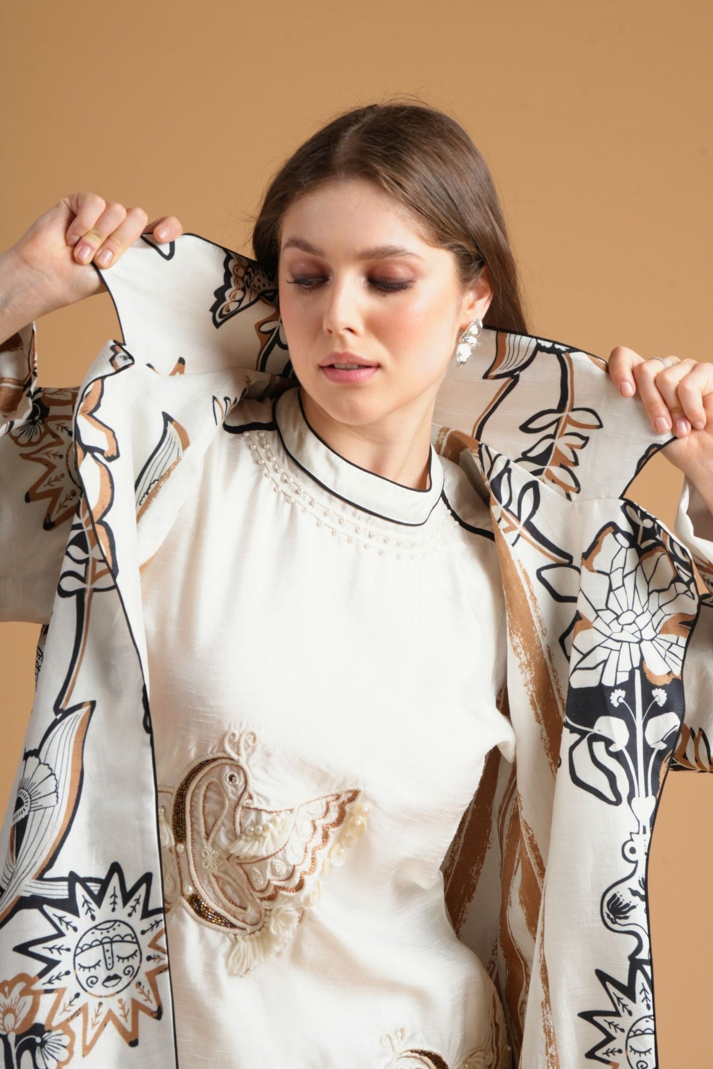 Soraya Printed Ladies Oversized Coat