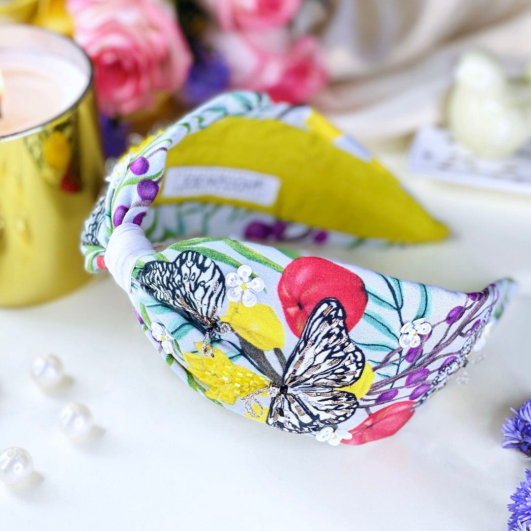 2021 Grey Butterfly Printed Headband/Hairband - Joey & Pooh